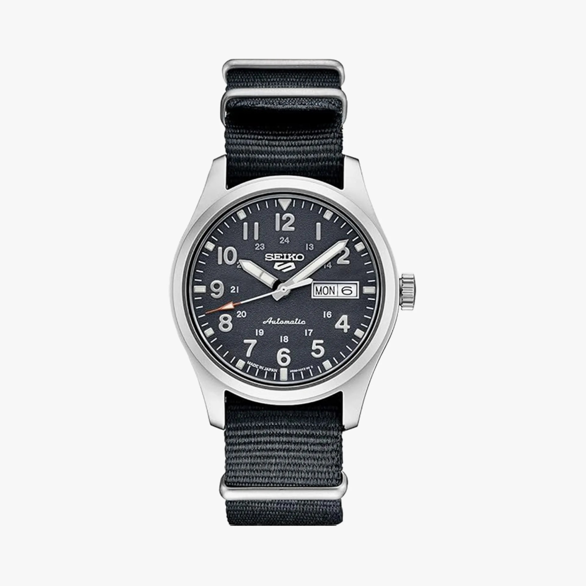 a blue-gray seiko field watch
