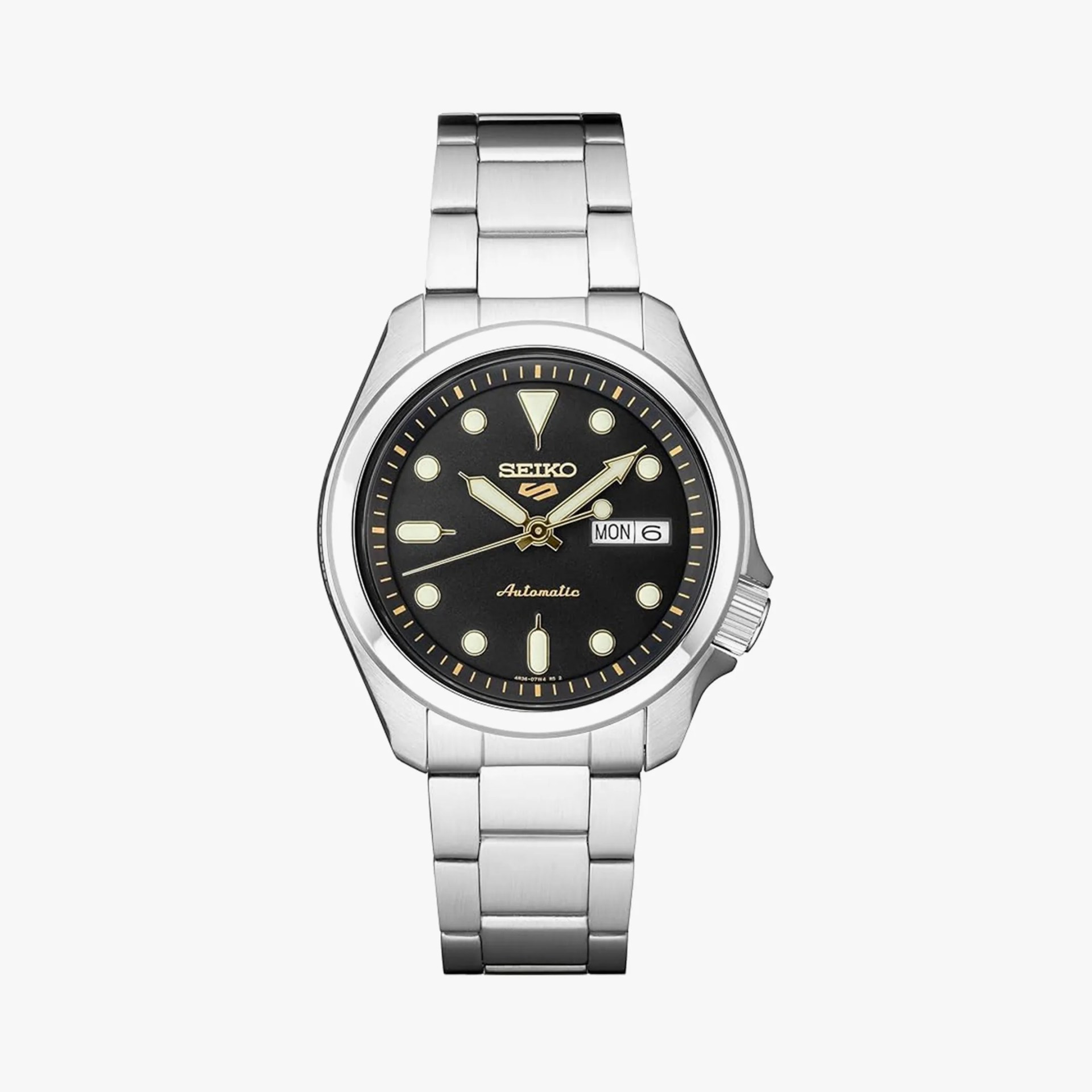 a black and gilt seiko watch