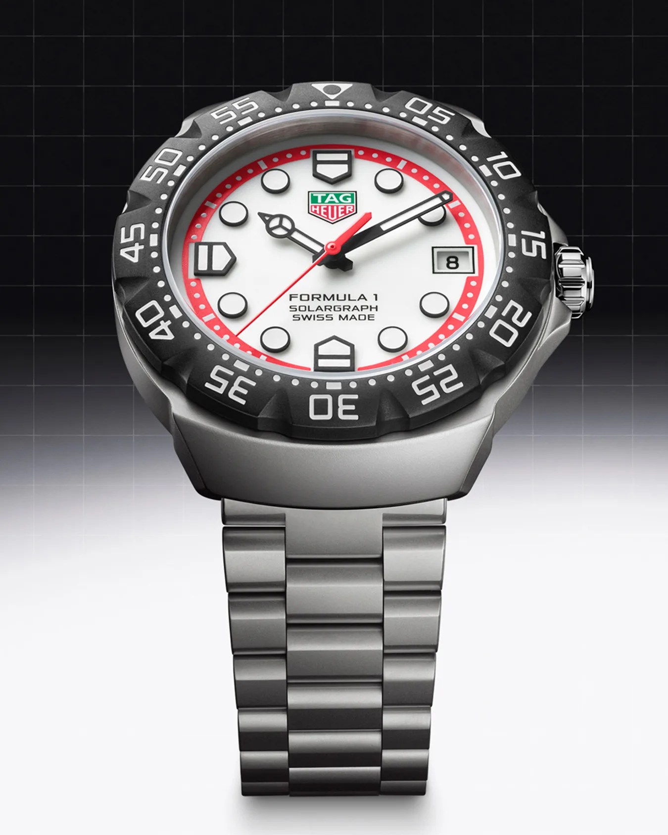 a black and white TAG Heuer watch