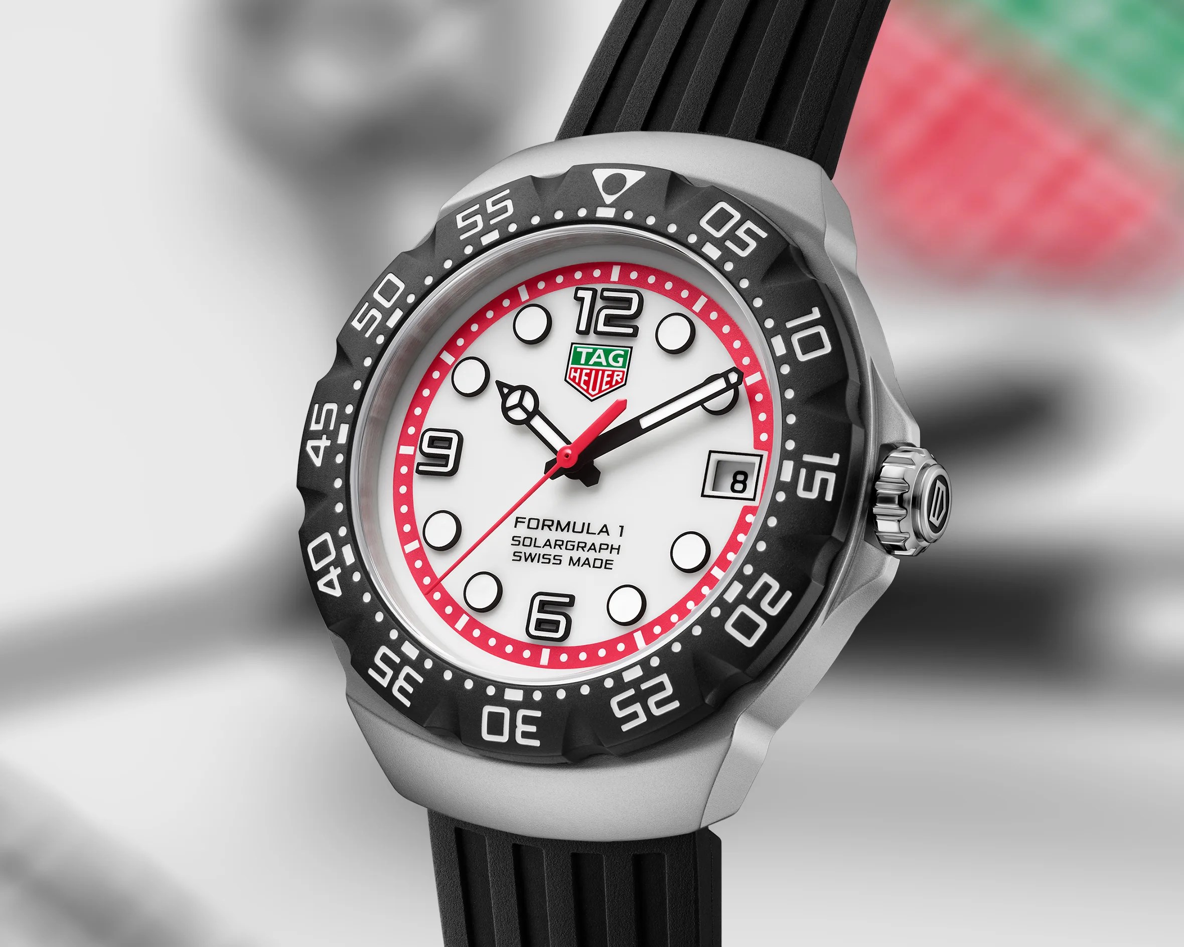 a black and white TAG Heuer watch
