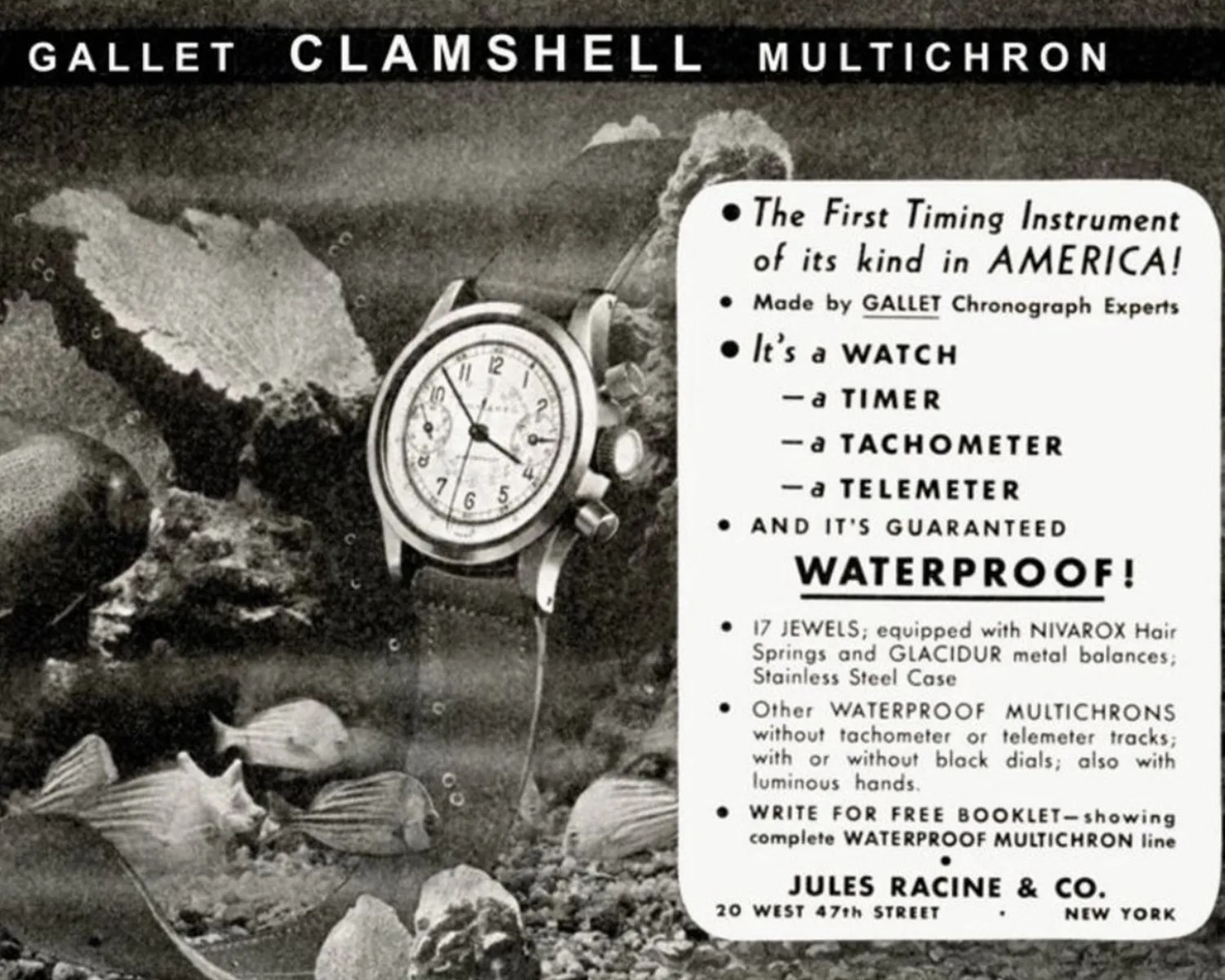 a vintage gallet watch ad