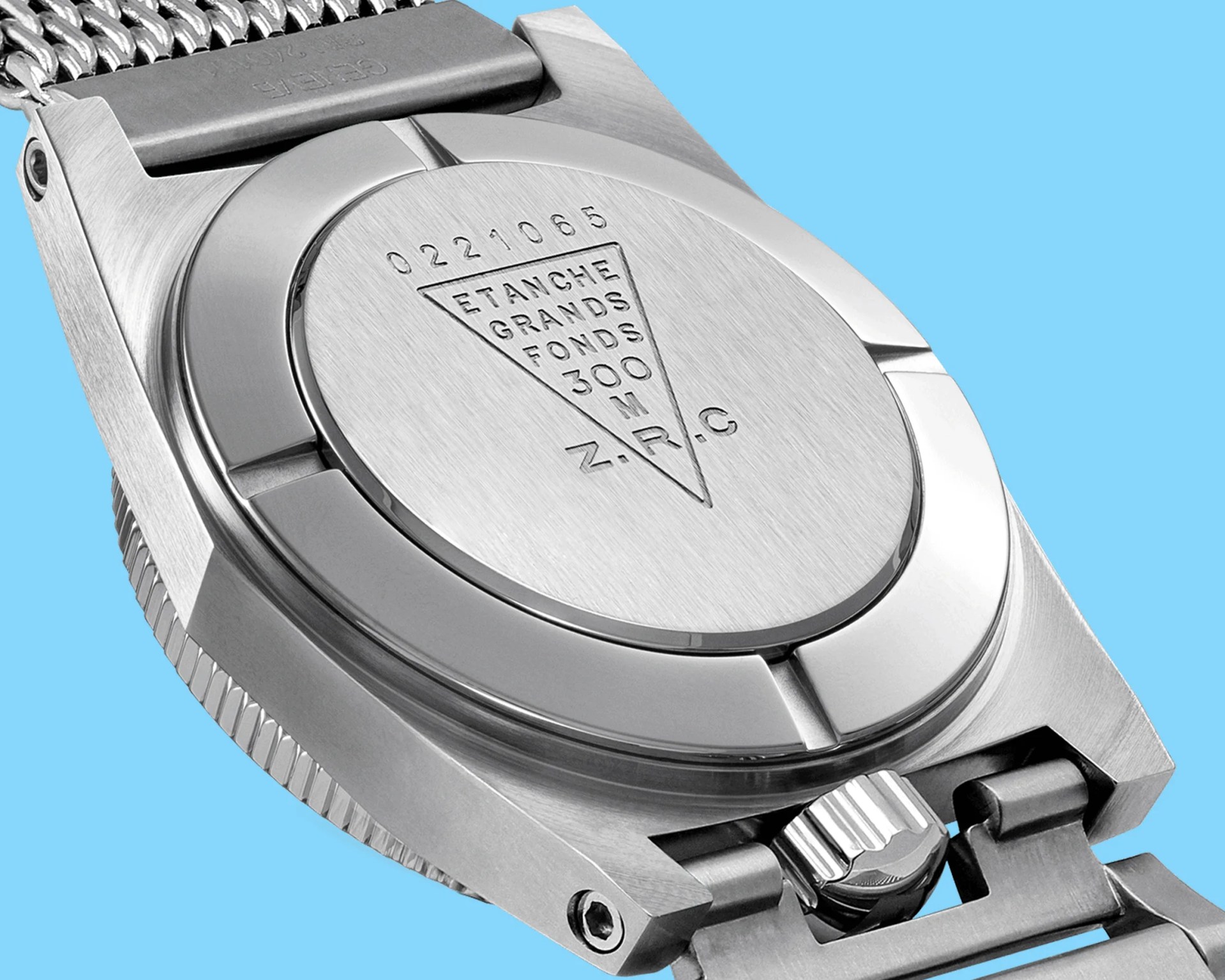 the case back of a ZRC dive watch