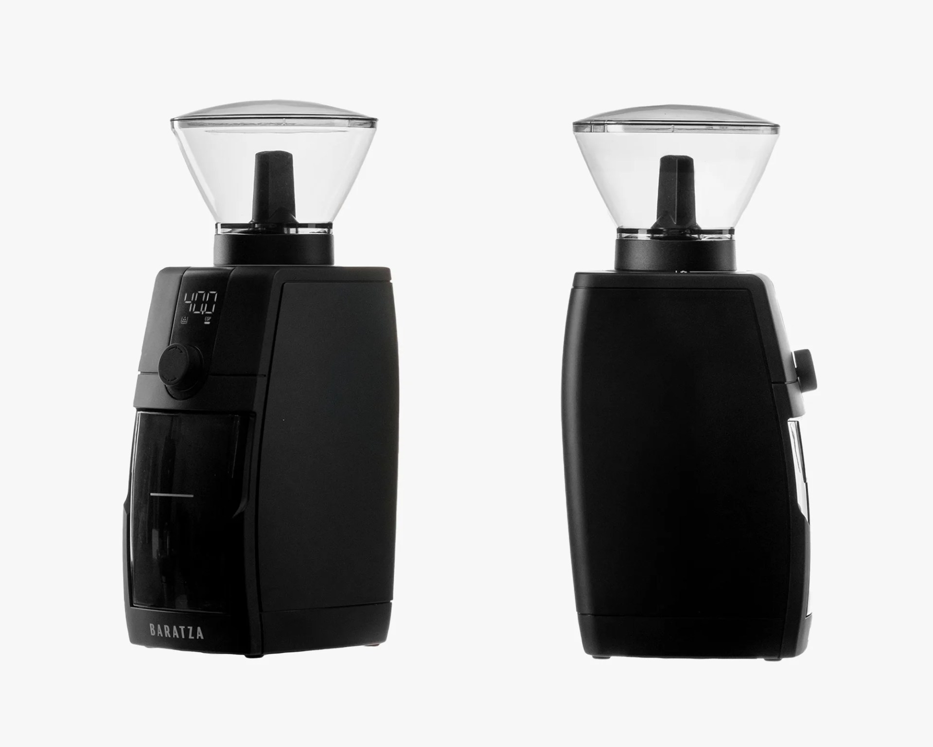 Baratza Encore ESP Pro Coffee Grinders on gray background