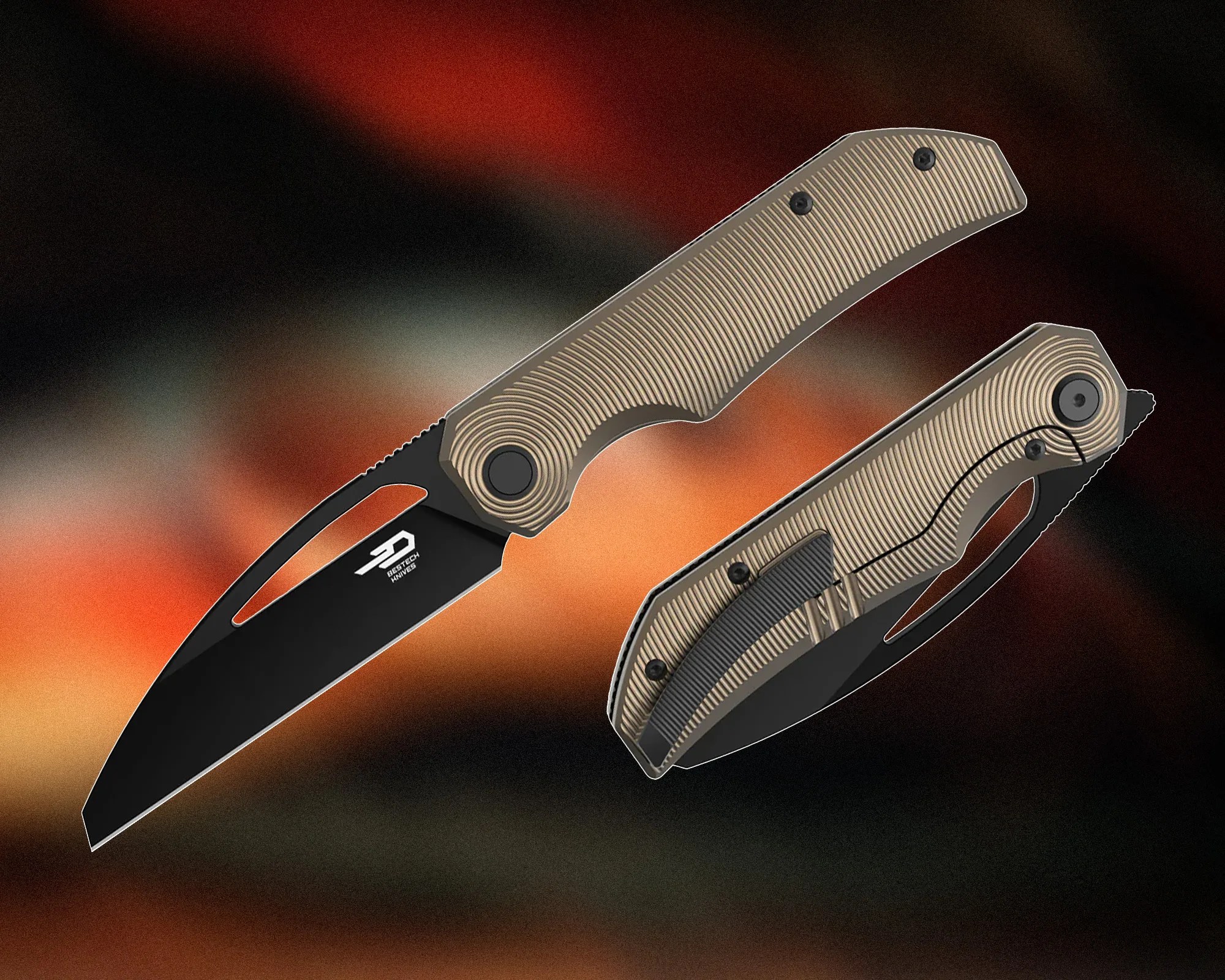 Bestech Taipan knife closed and opened