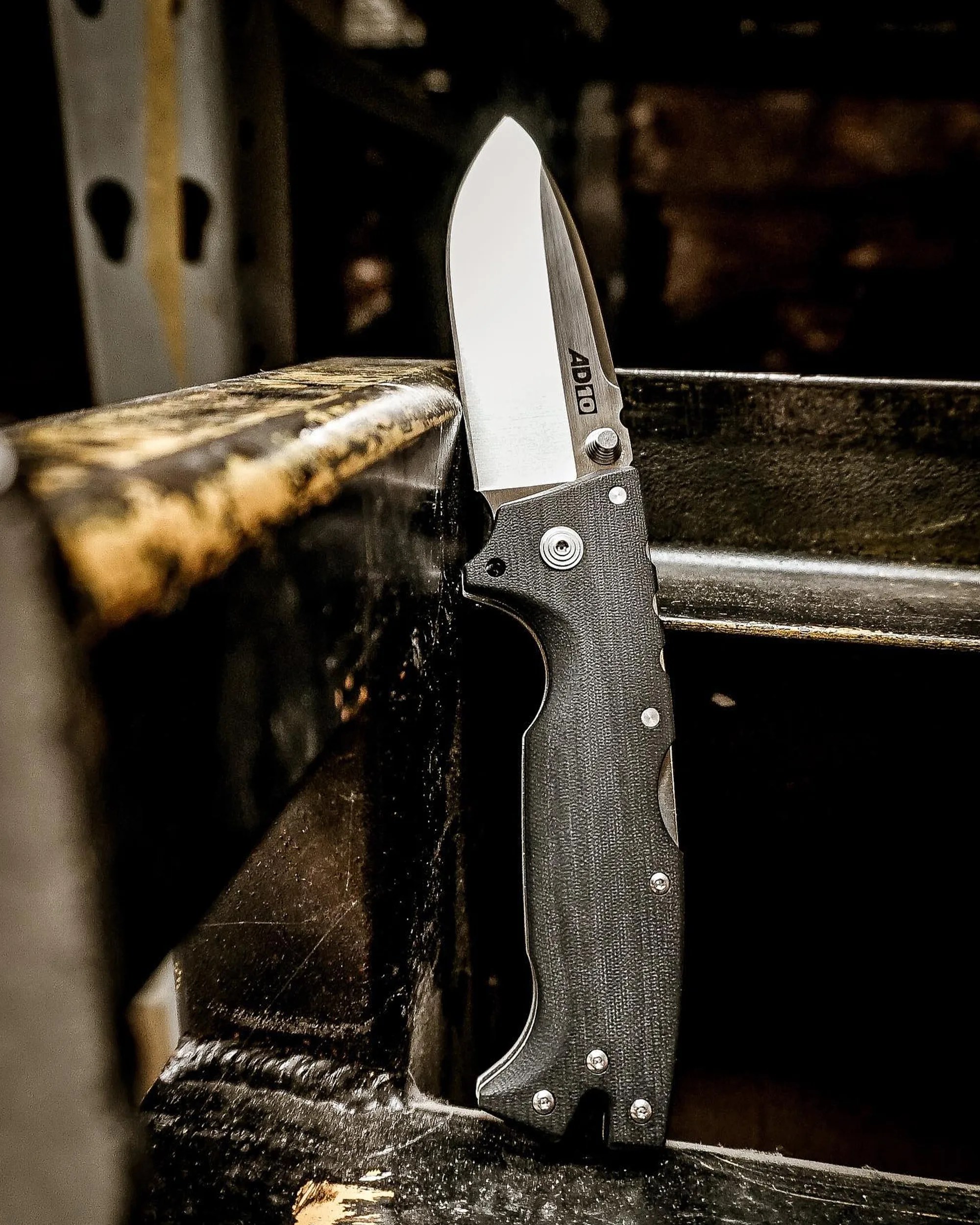 Cold Steel AD-10 knife in industrial setting