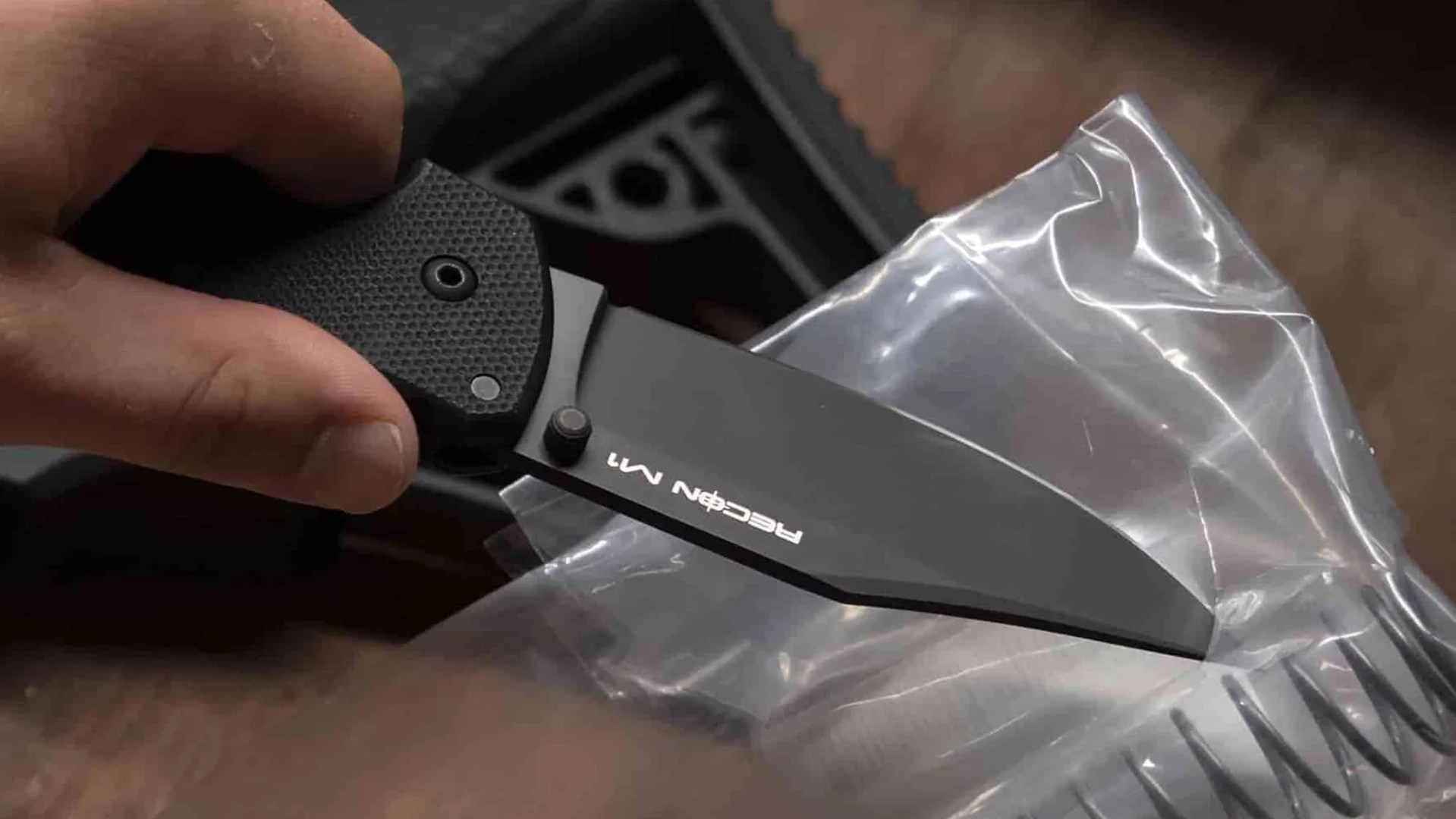 Cold Steel Recon 1 MagnaCut knife blade closeup