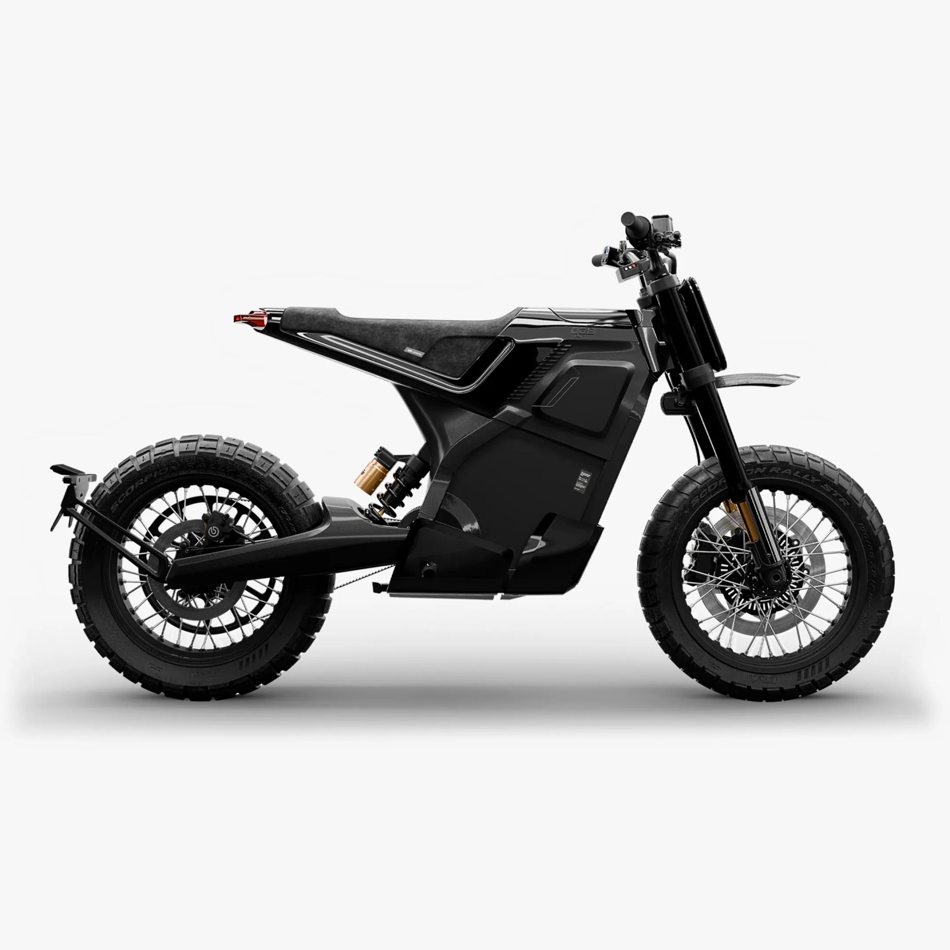 Dab Motors Dab 1 Alpha X Electric Motorcycle on gray background