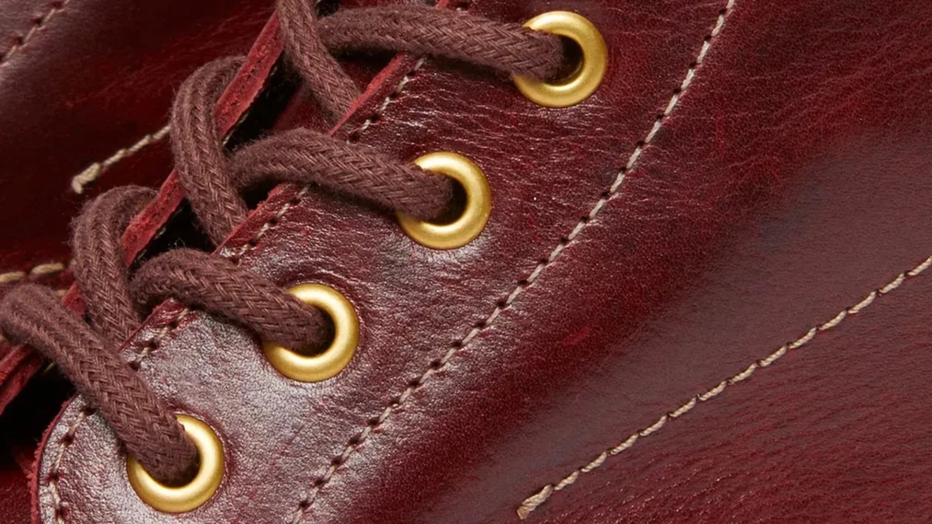 Closeup of Dr. Martens 1460 Love Letter Boot eyelets