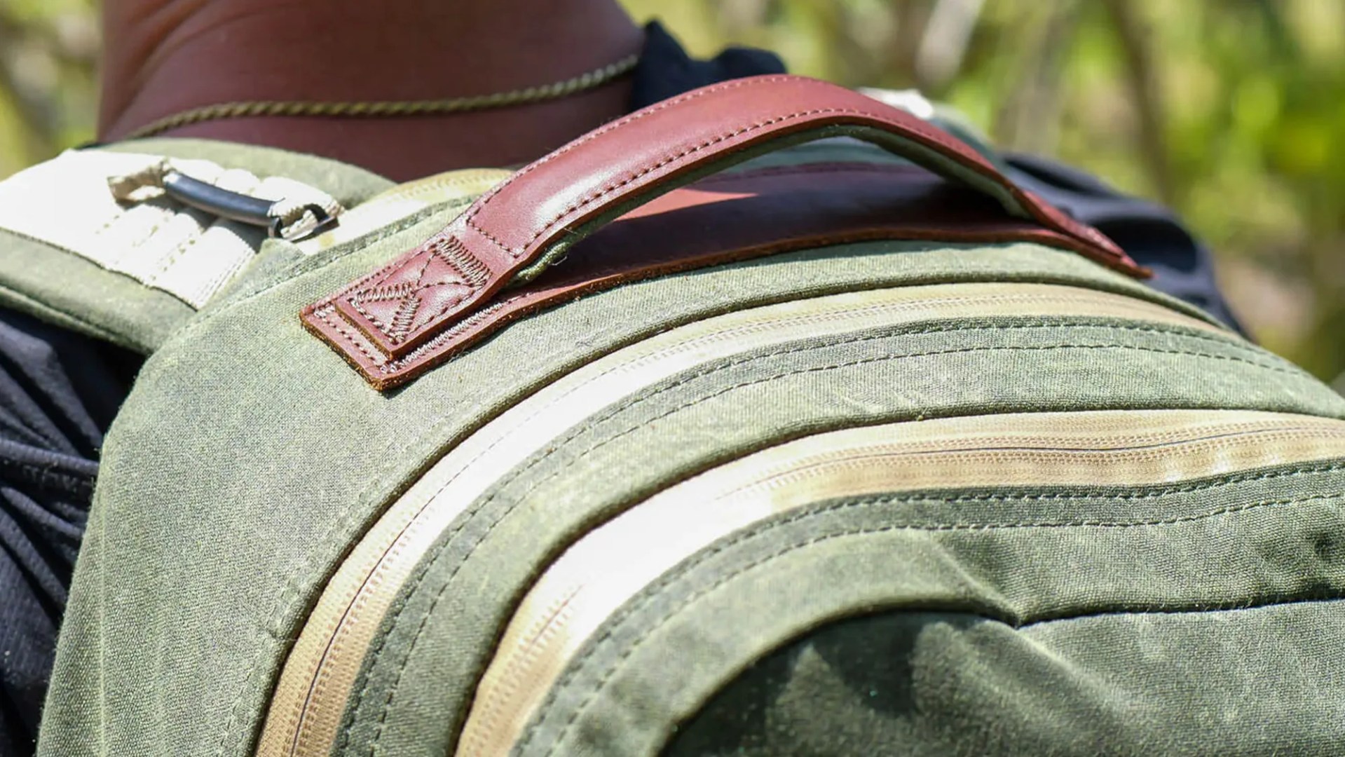 GoRuck Bullet Ruck Heritage Waxed Canvas Backpack closeup