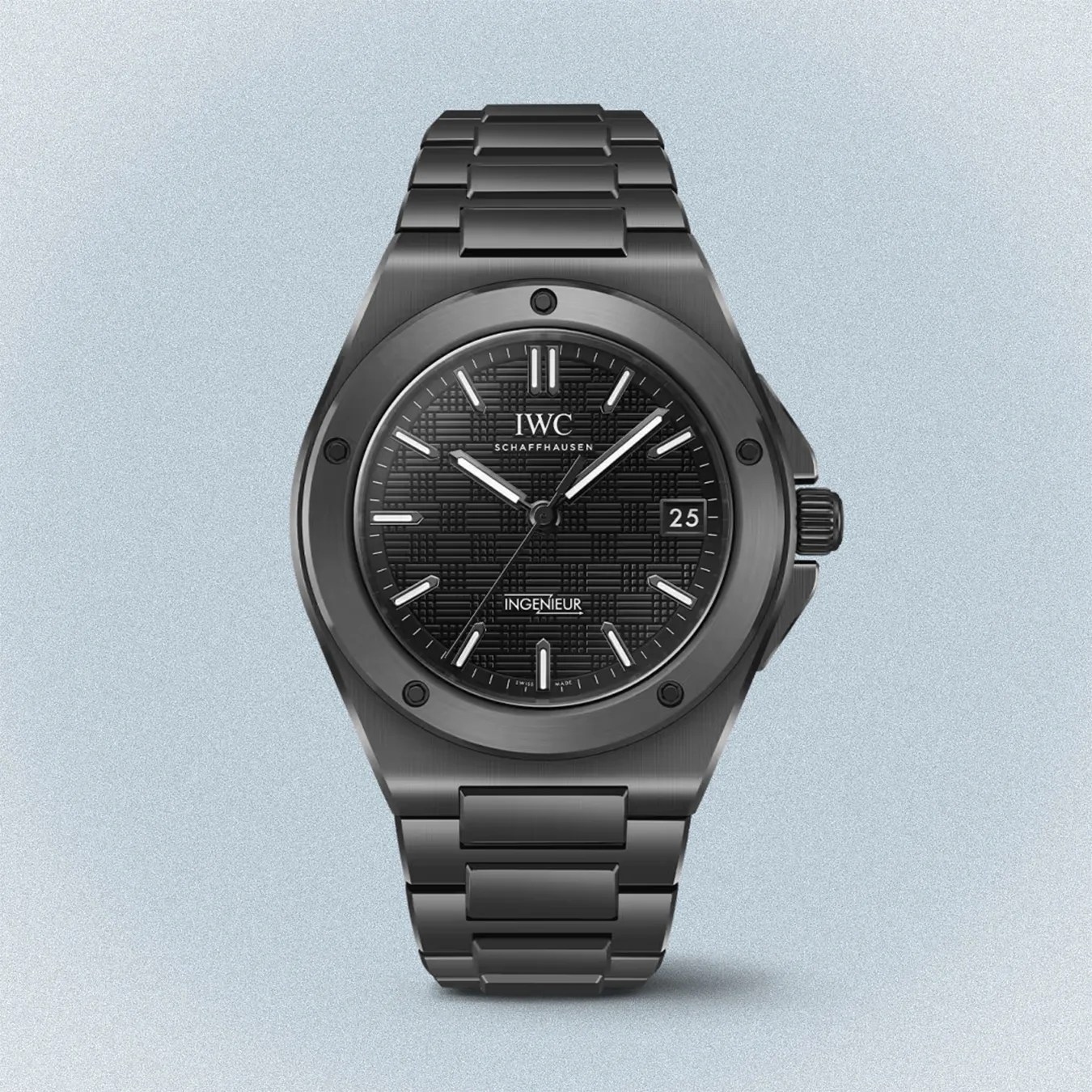 a black ceramic watch