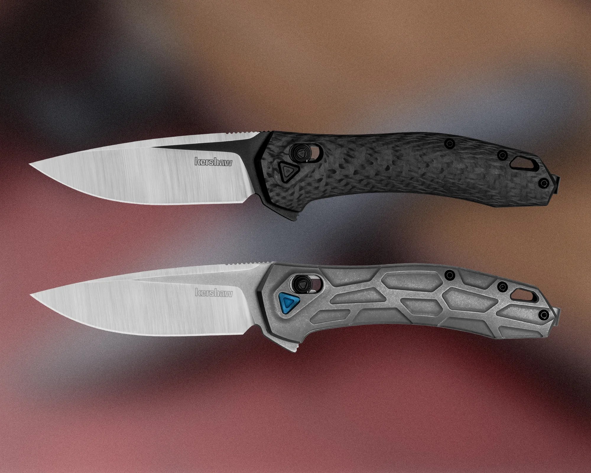 Kershaw Covalent EDC Knives on blurry background