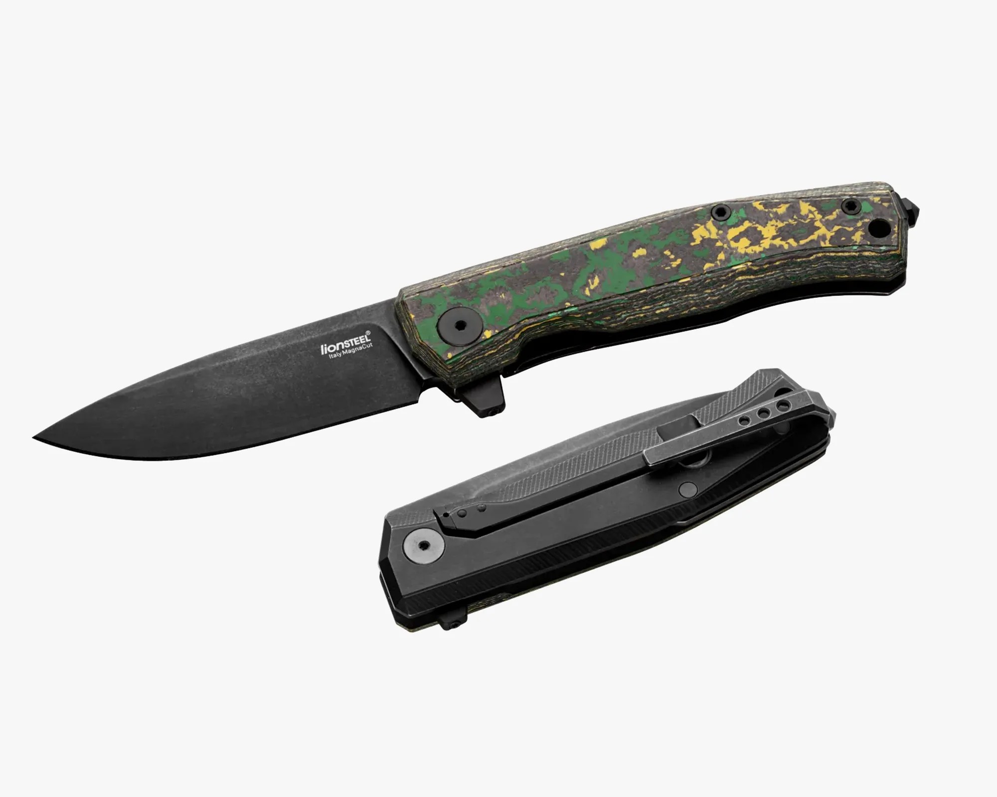LionSteel Myto MagnaCut knives on gray background