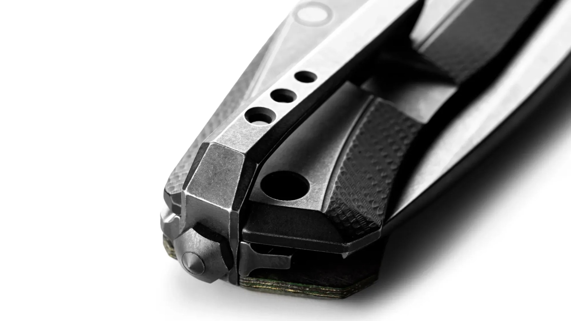 LionSteel Myto MagnaCut knife closeup on gray background