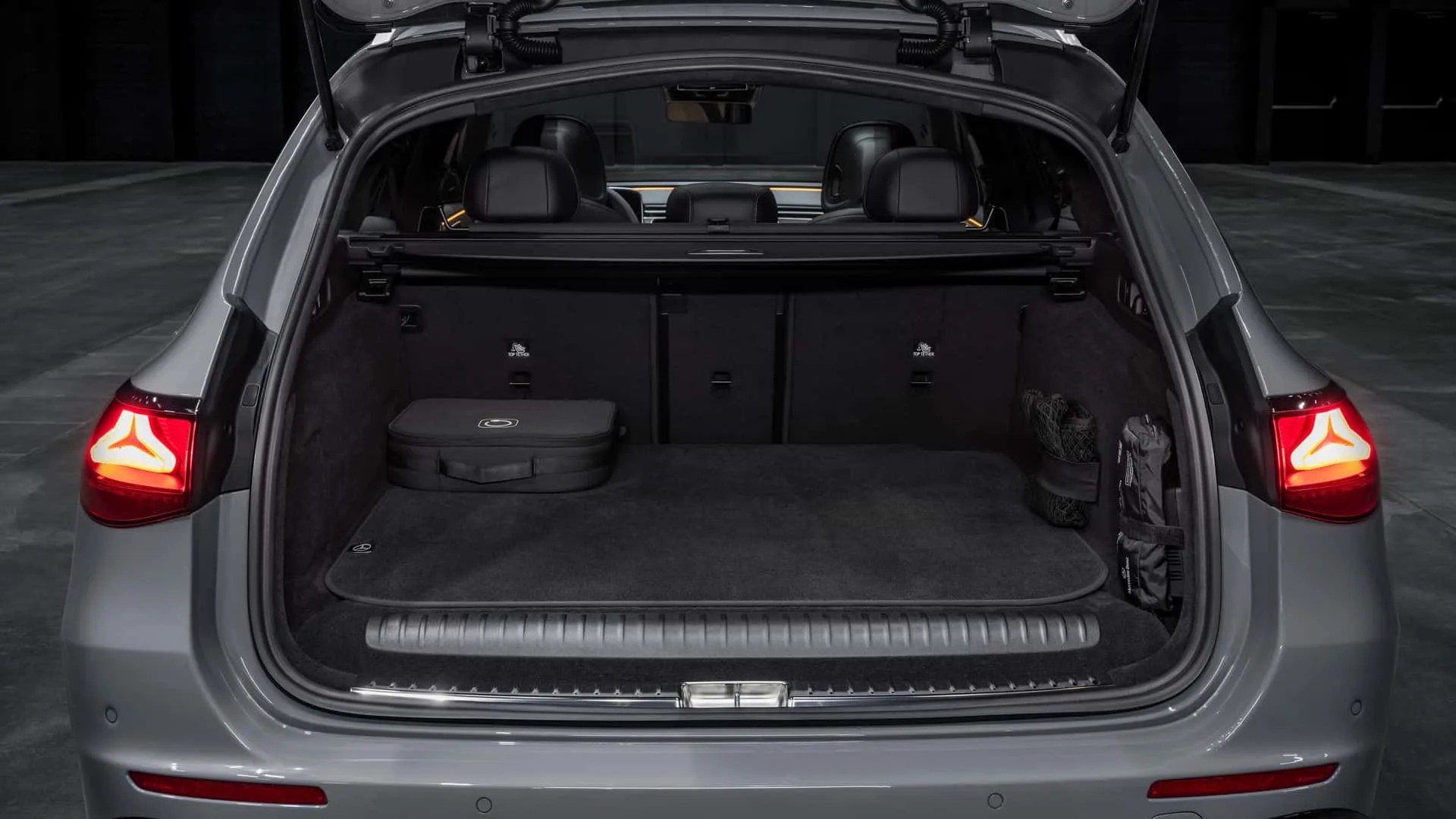 The open trunk of the 2026 Mercedes-AMG E53 Hybrid Wagon