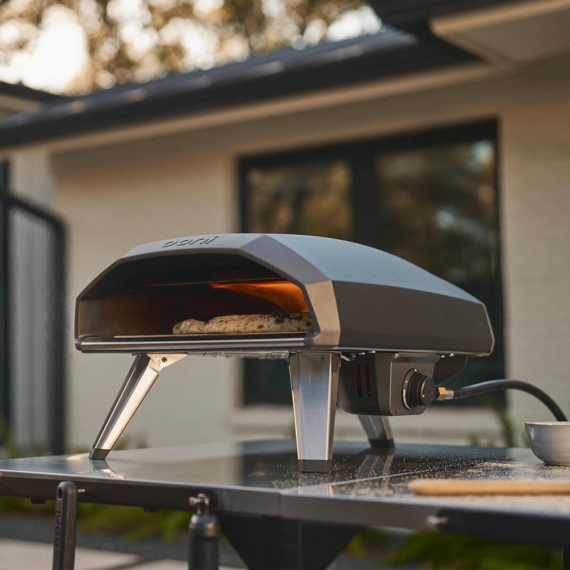 Ooni Koda 2 pizza oven in backyard
