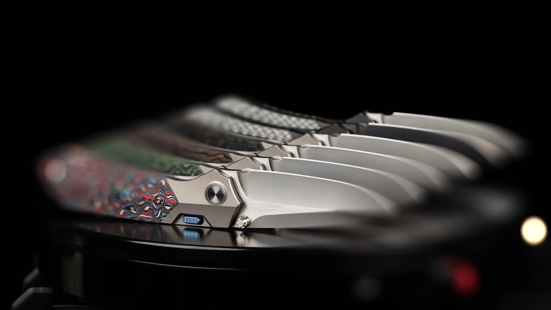 blurry Remette-RT Meteor knives on black background
