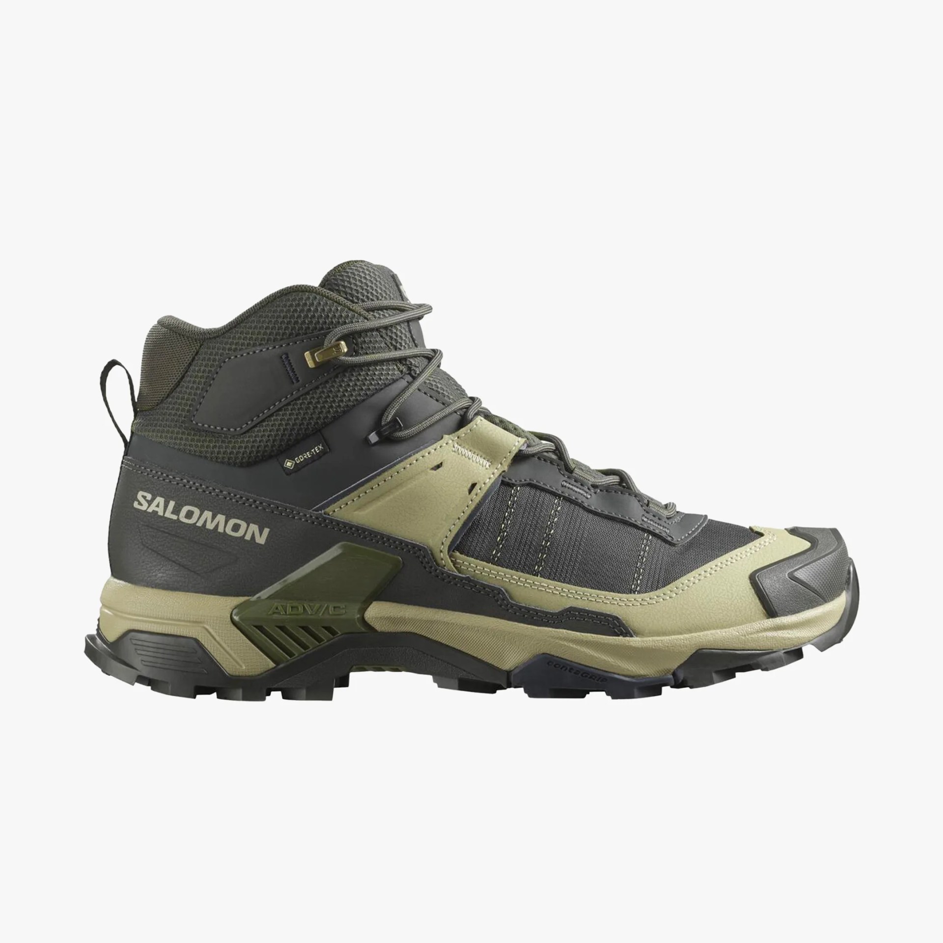 Salomon X Ultra 5 Hiking Boot on gray background