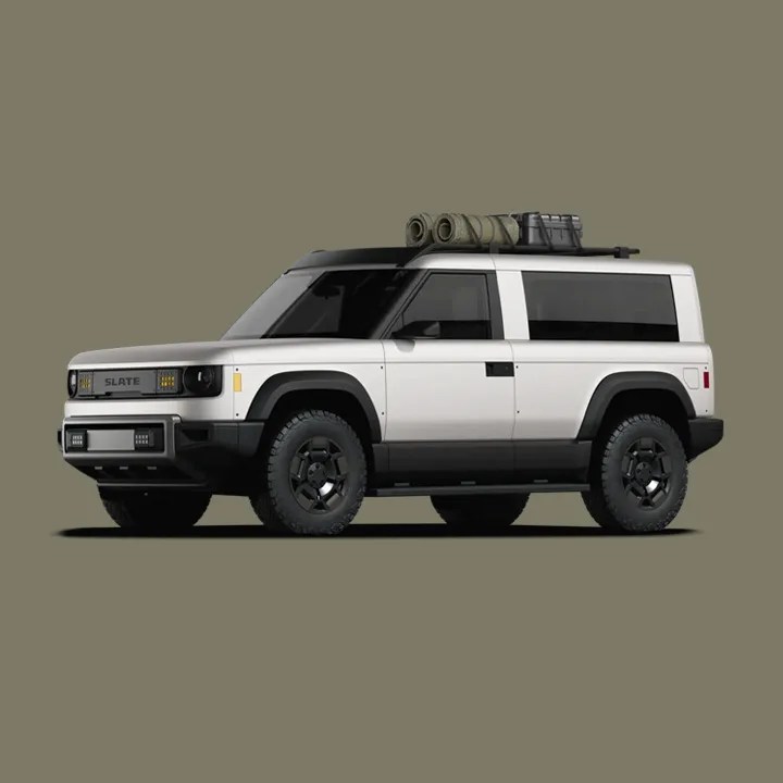 The Slate Auto Blank Slate EV Truck is built as an adventure-ready SUV.