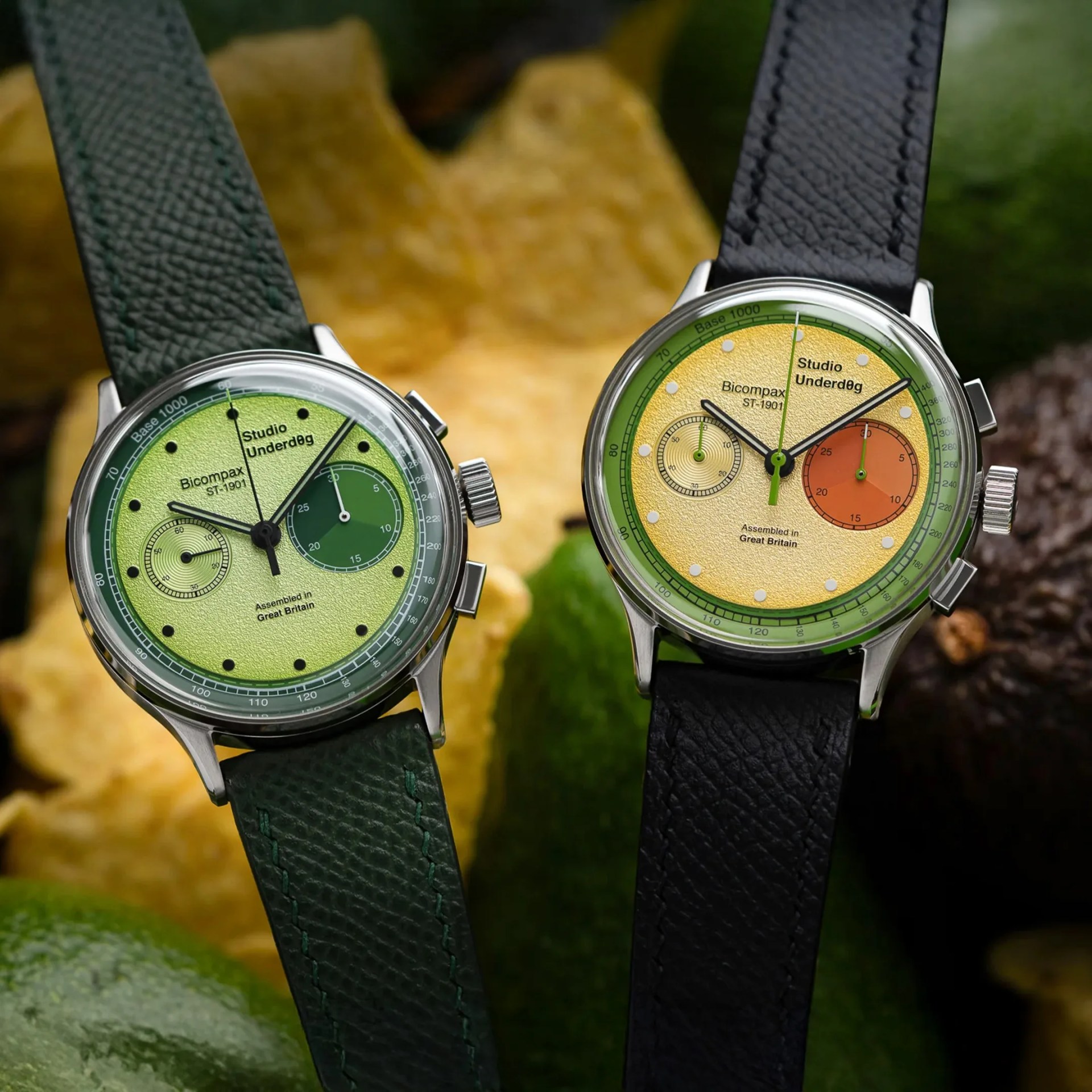 Studio Underd0g The Unoriginals Chronographs in front of chips and avocados