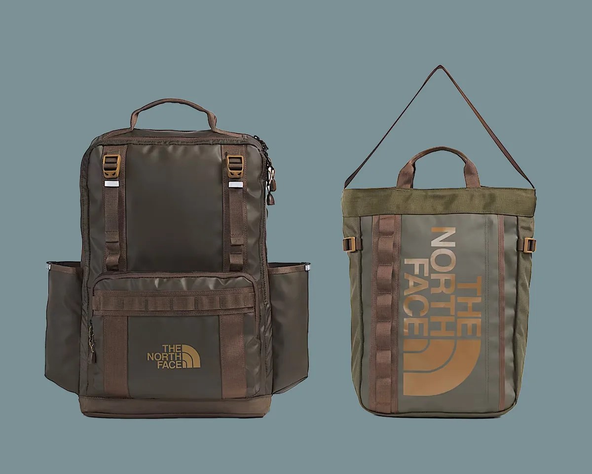 The North Face Base Camp EDC Travel Bags on blue background