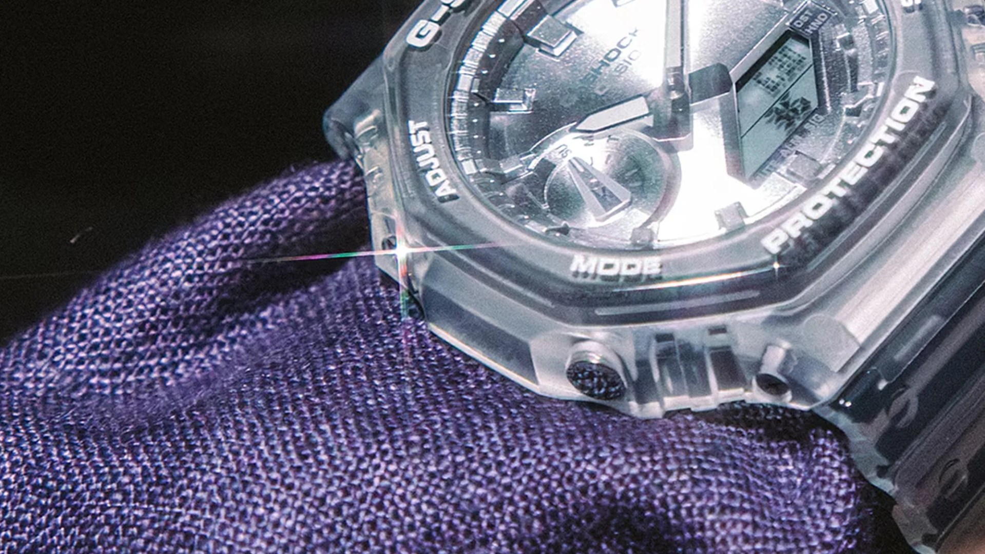 G-Shock Bright Metallic Dial Collection watch worn on wrist closeup