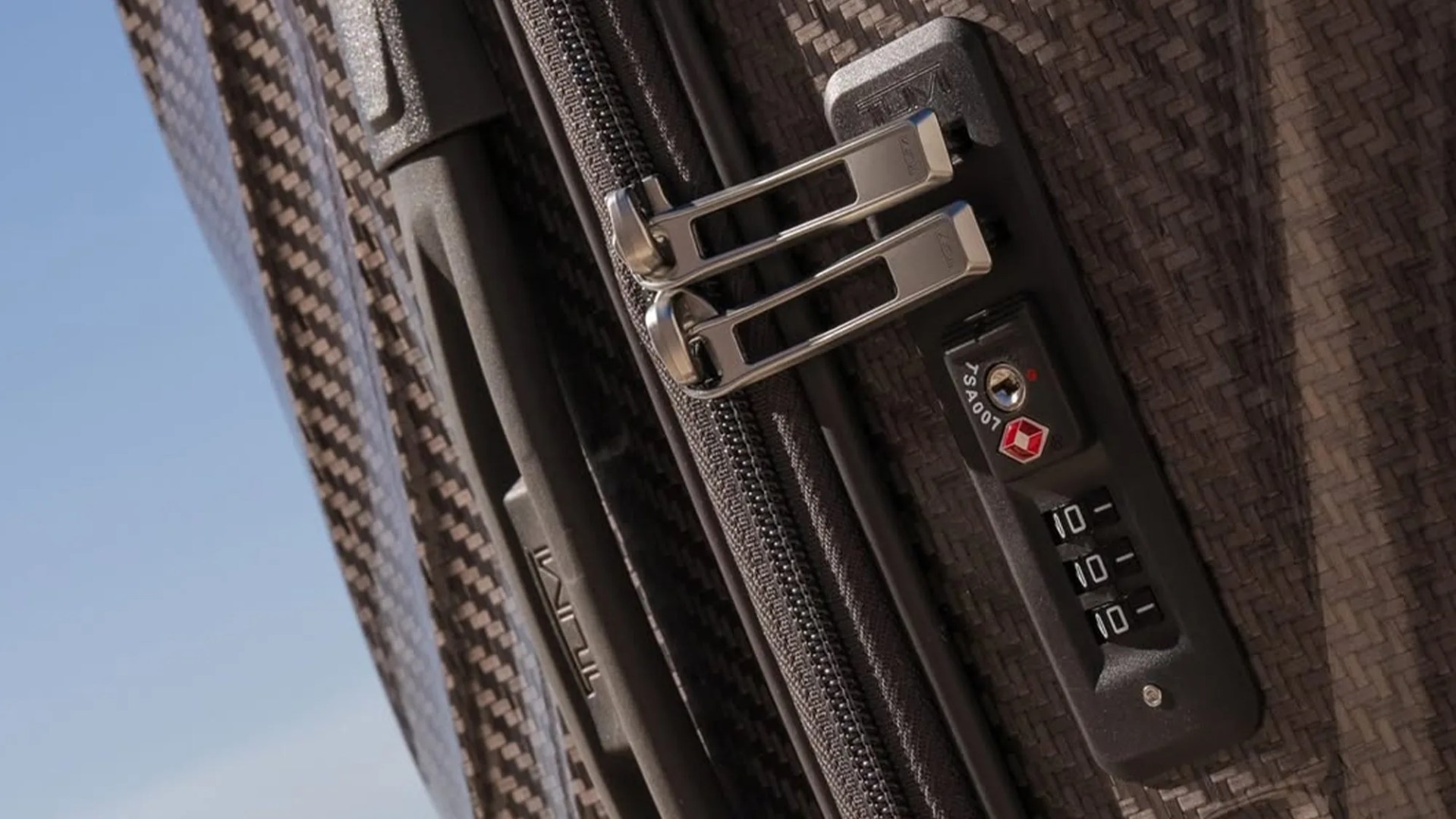 Closeup of Tumi 19 Degree Lite Luggage lock