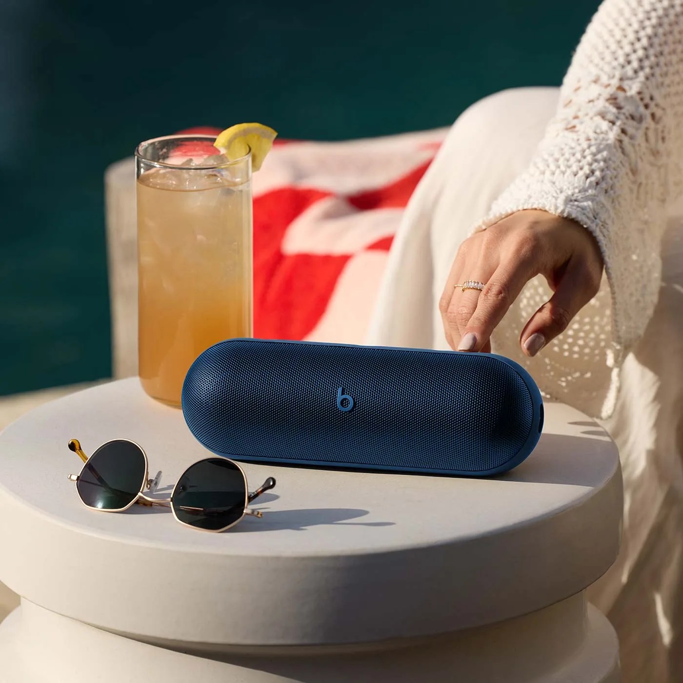 Beats Pills speaker in navy blue