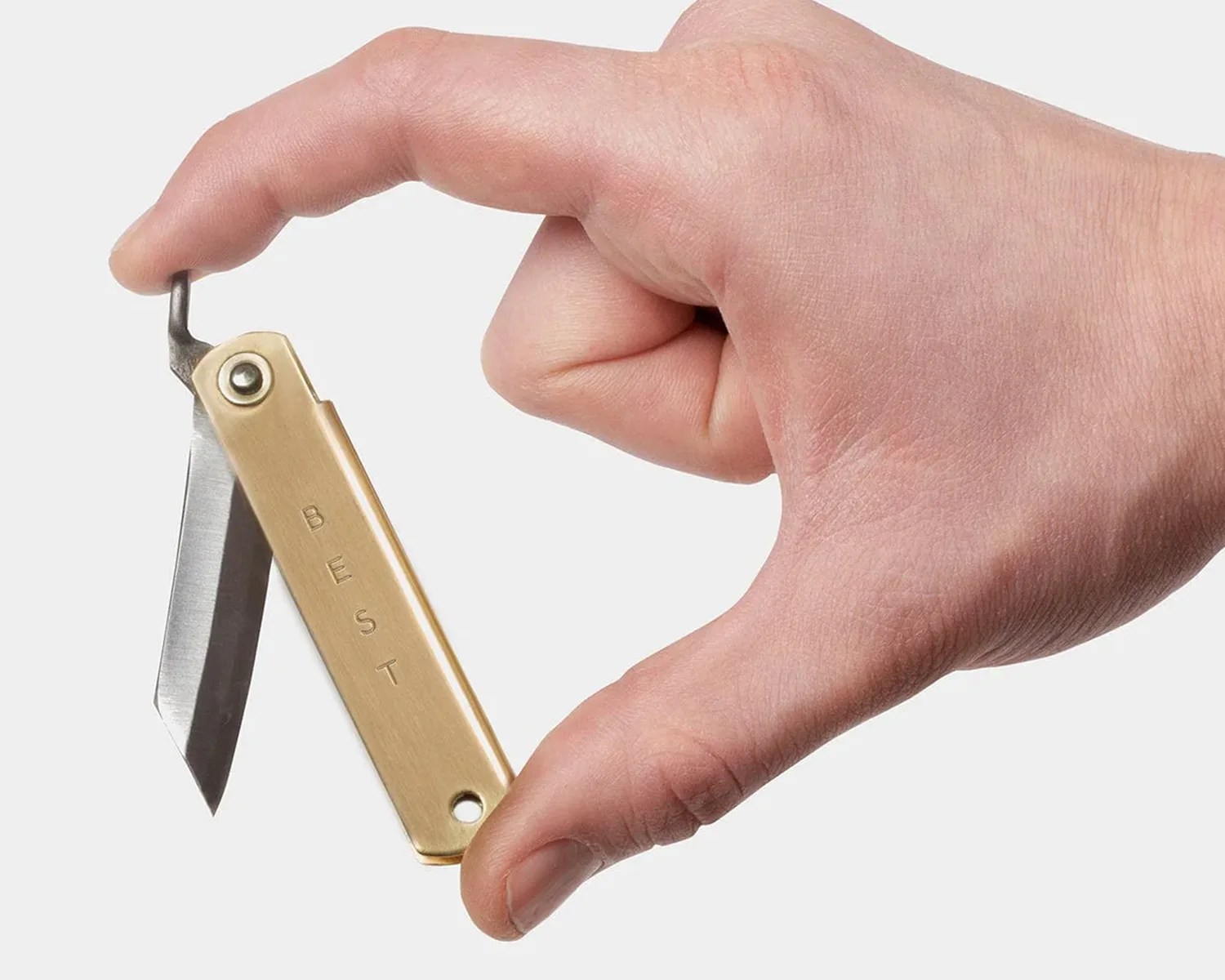 best made co brass higo in hand