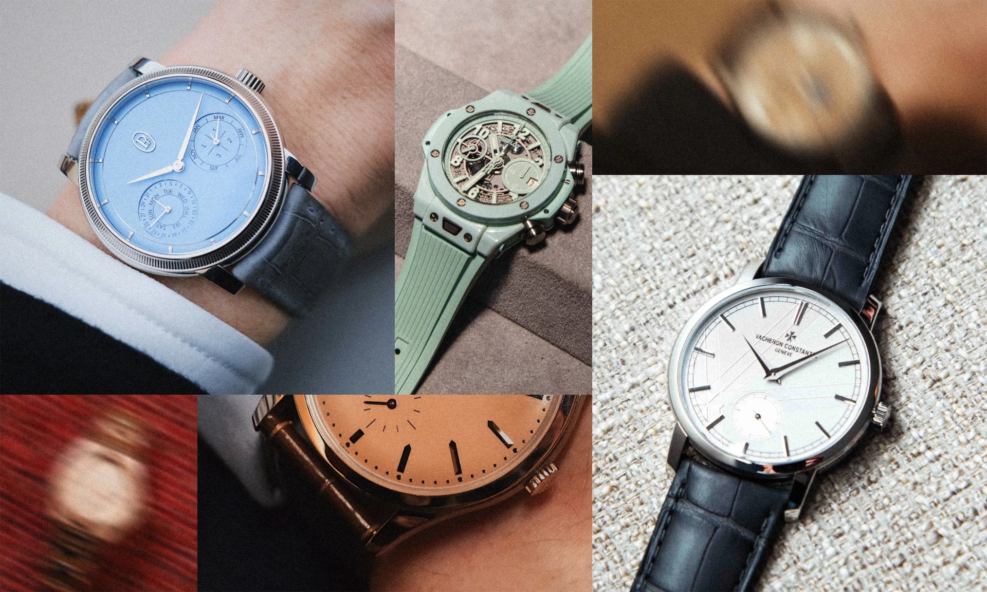 collage of luxury watches