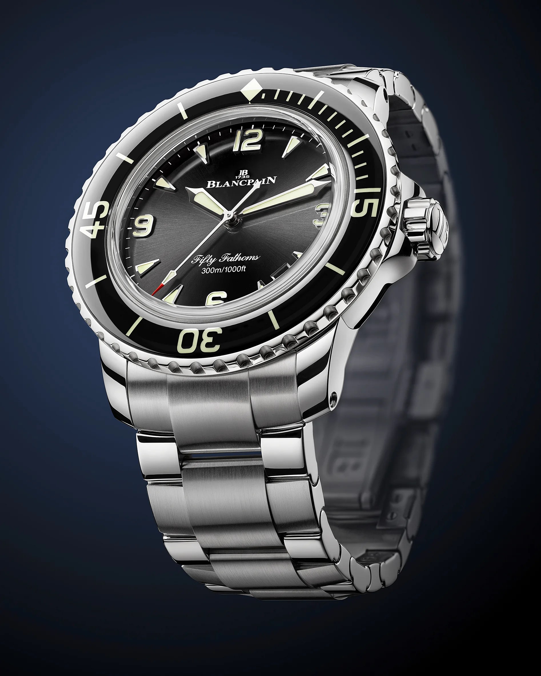 a black Blancpain dive watch