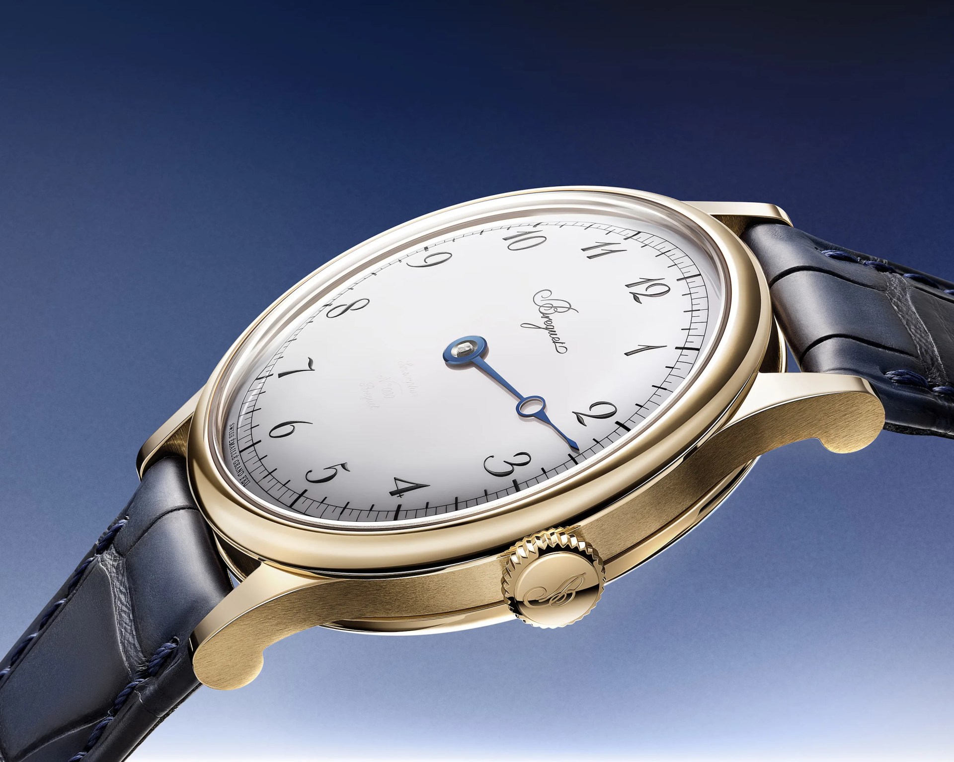 a white dial watch with one hand