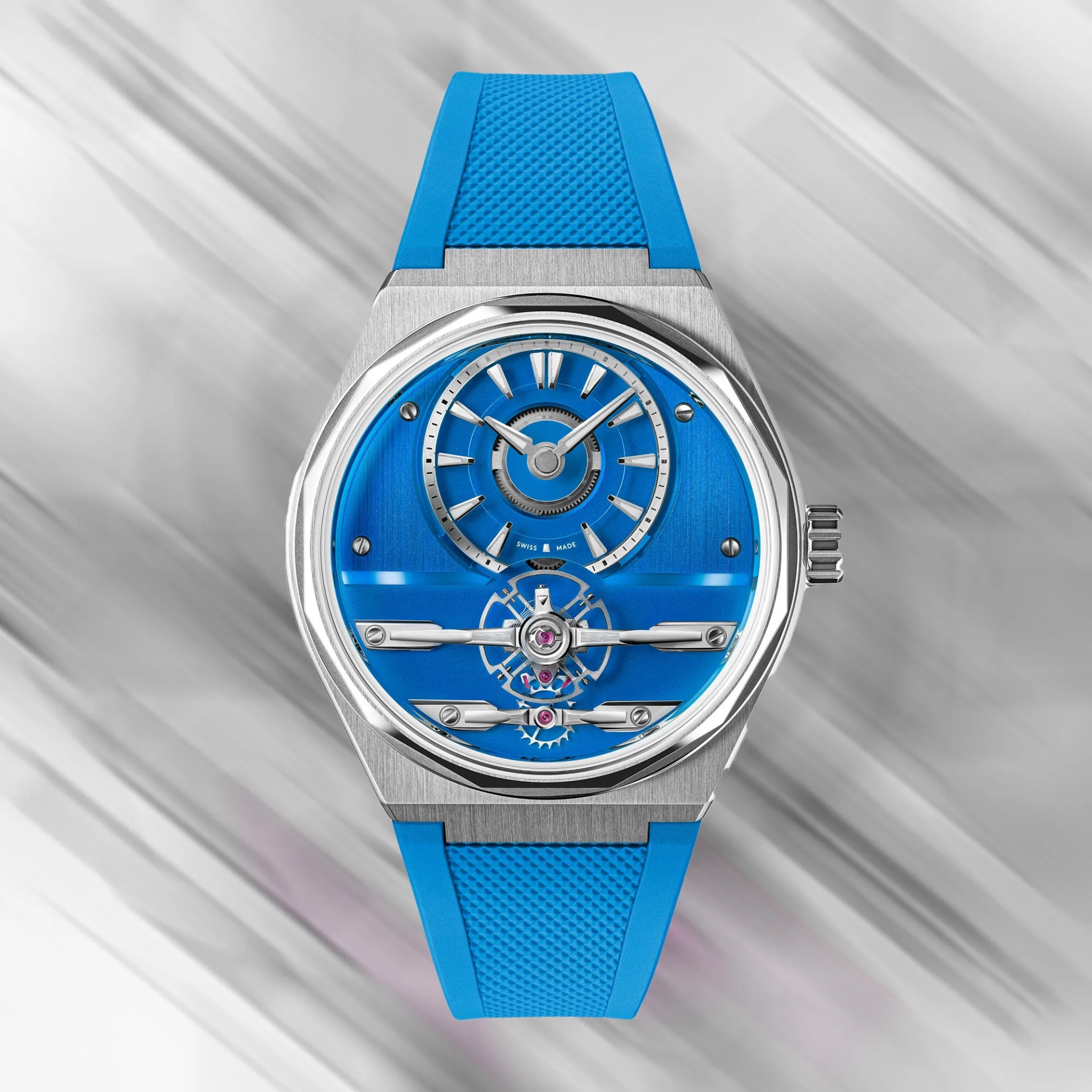 a blue Christopher Ward sports watch