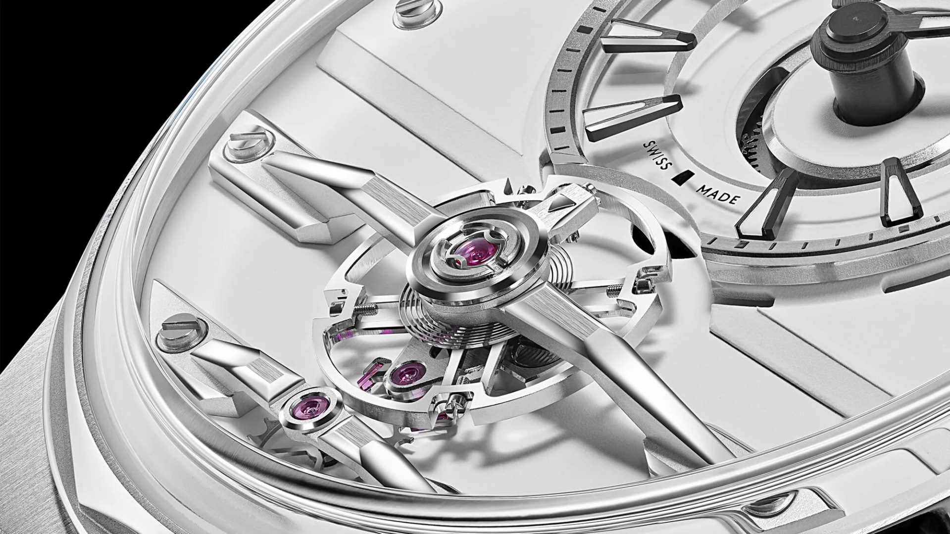 a white dial on a watch