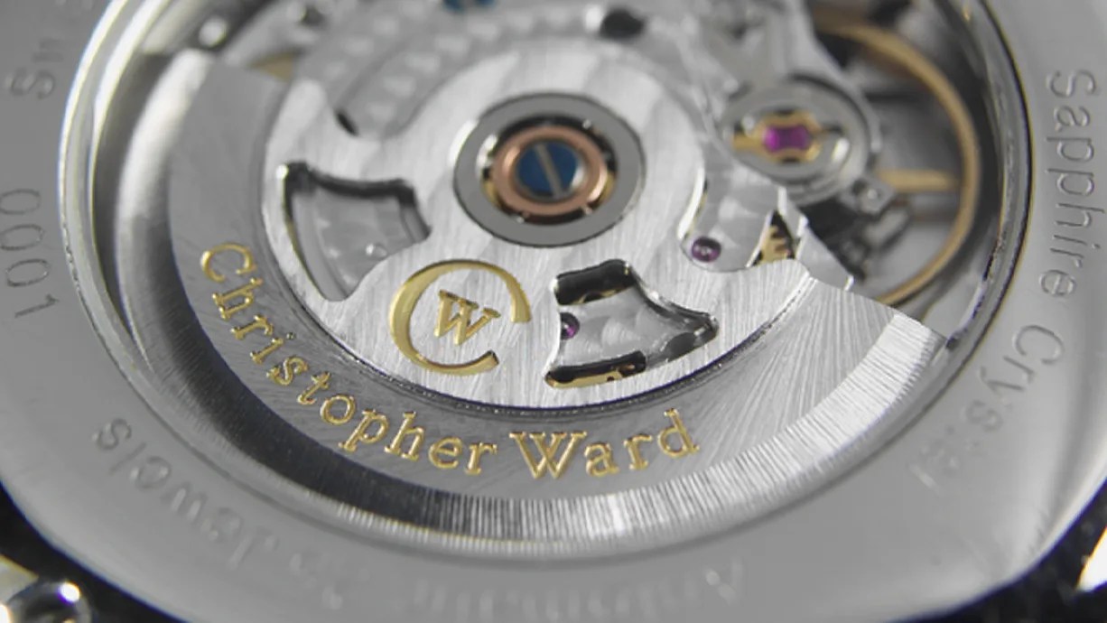 a Christopher Ward automatic watch movement