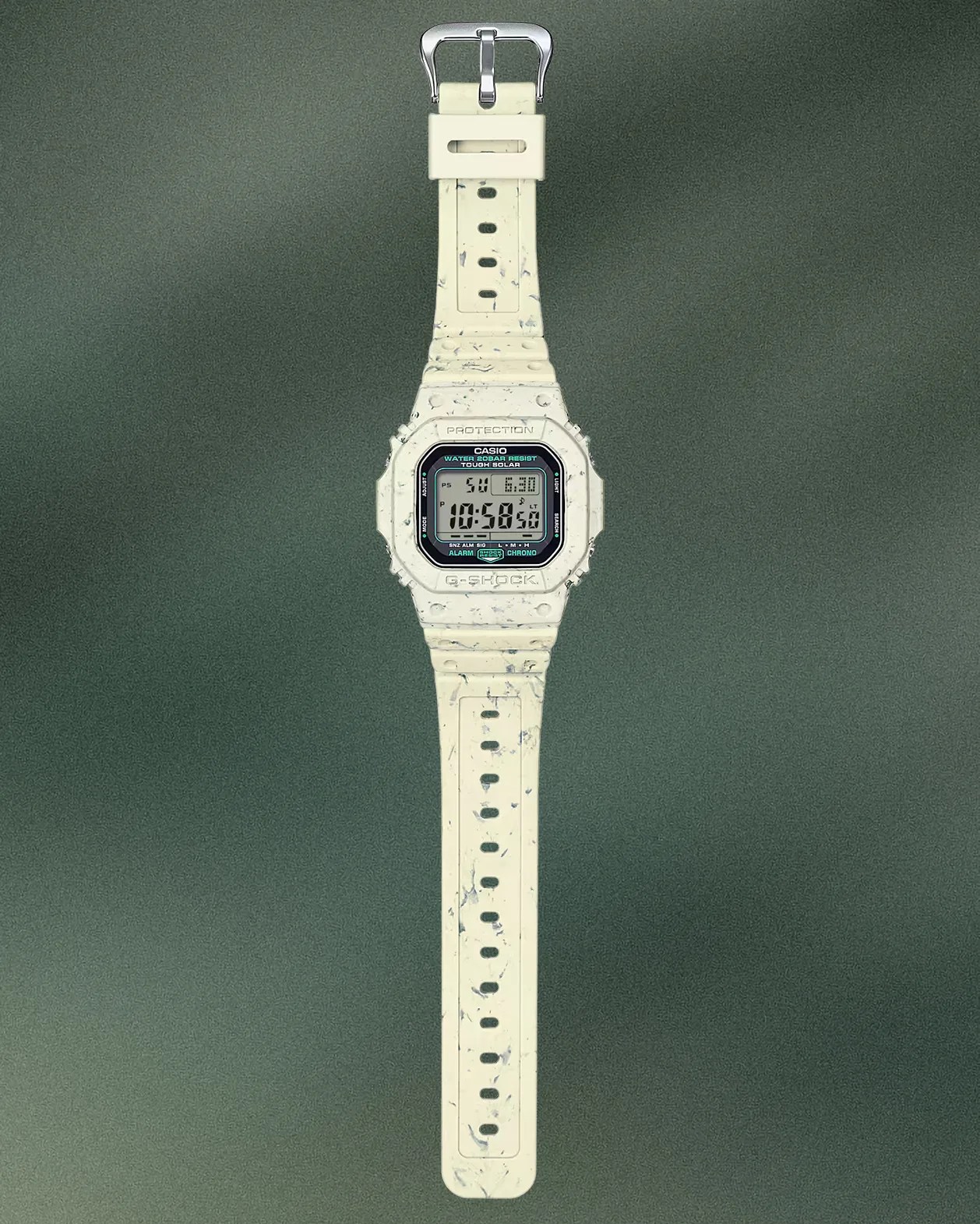 a white casio digital watch
