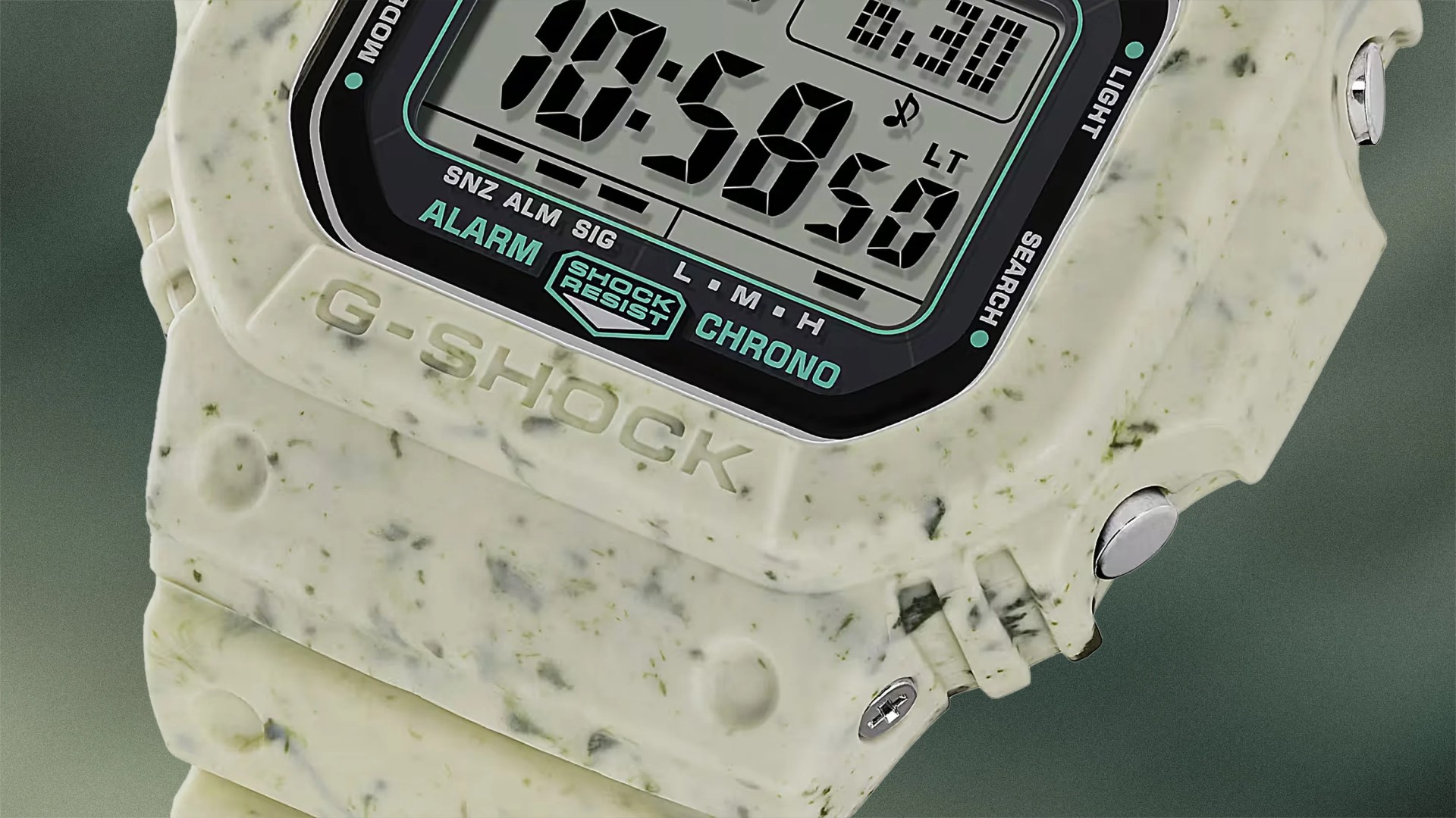 close view of a casio digital watch