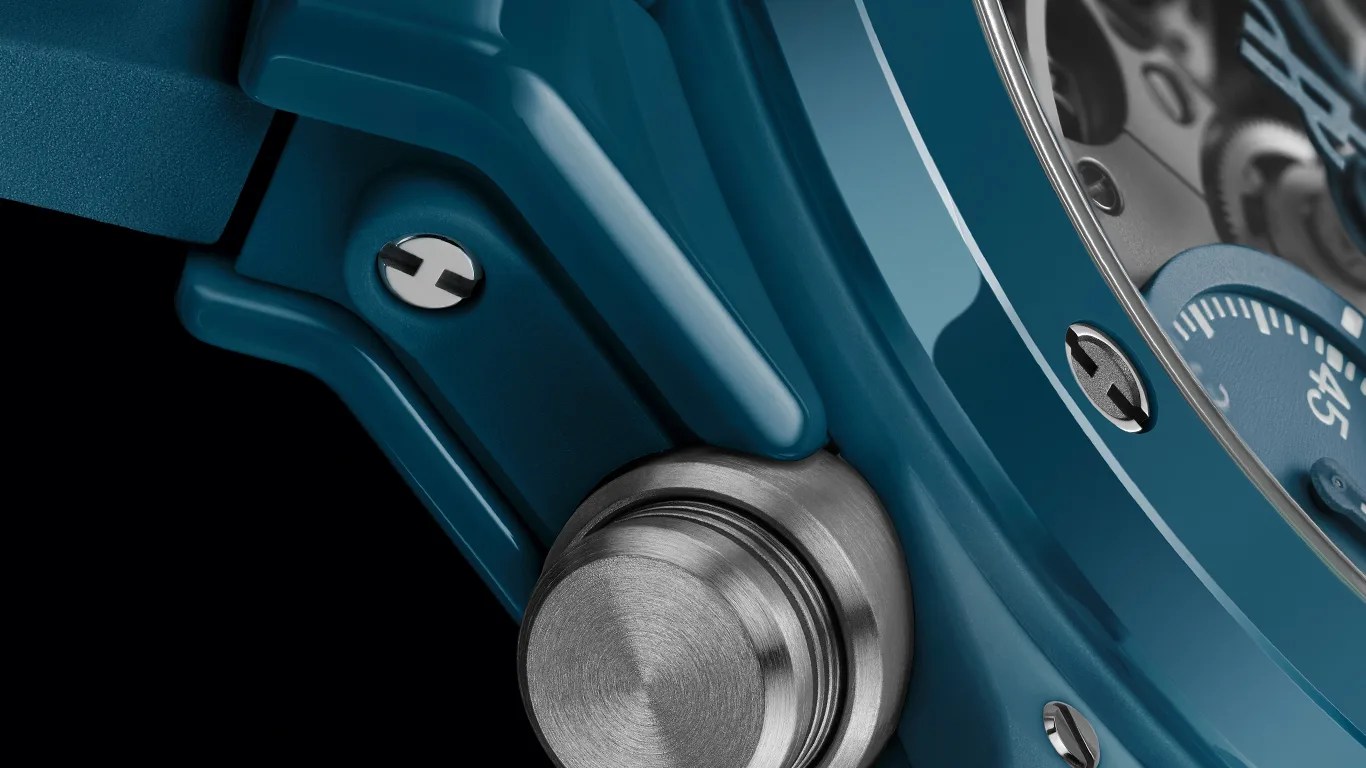a closeup of an hublot watch