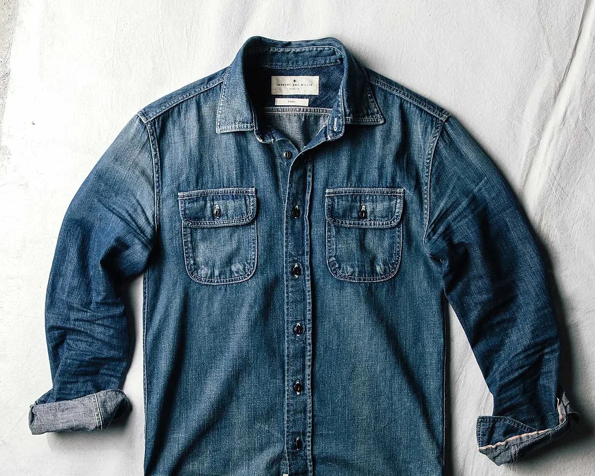 a denim shirt