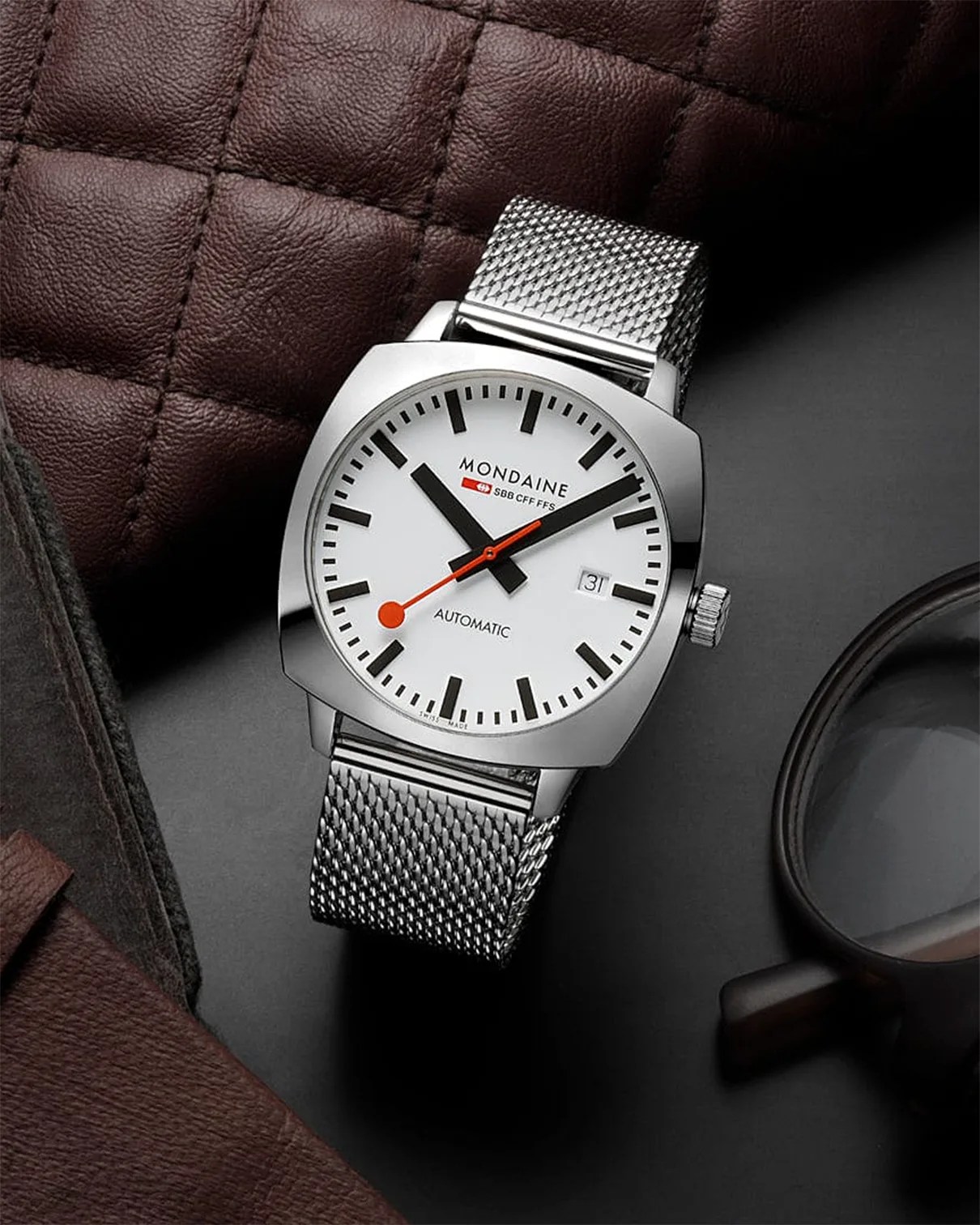a steel square case watch