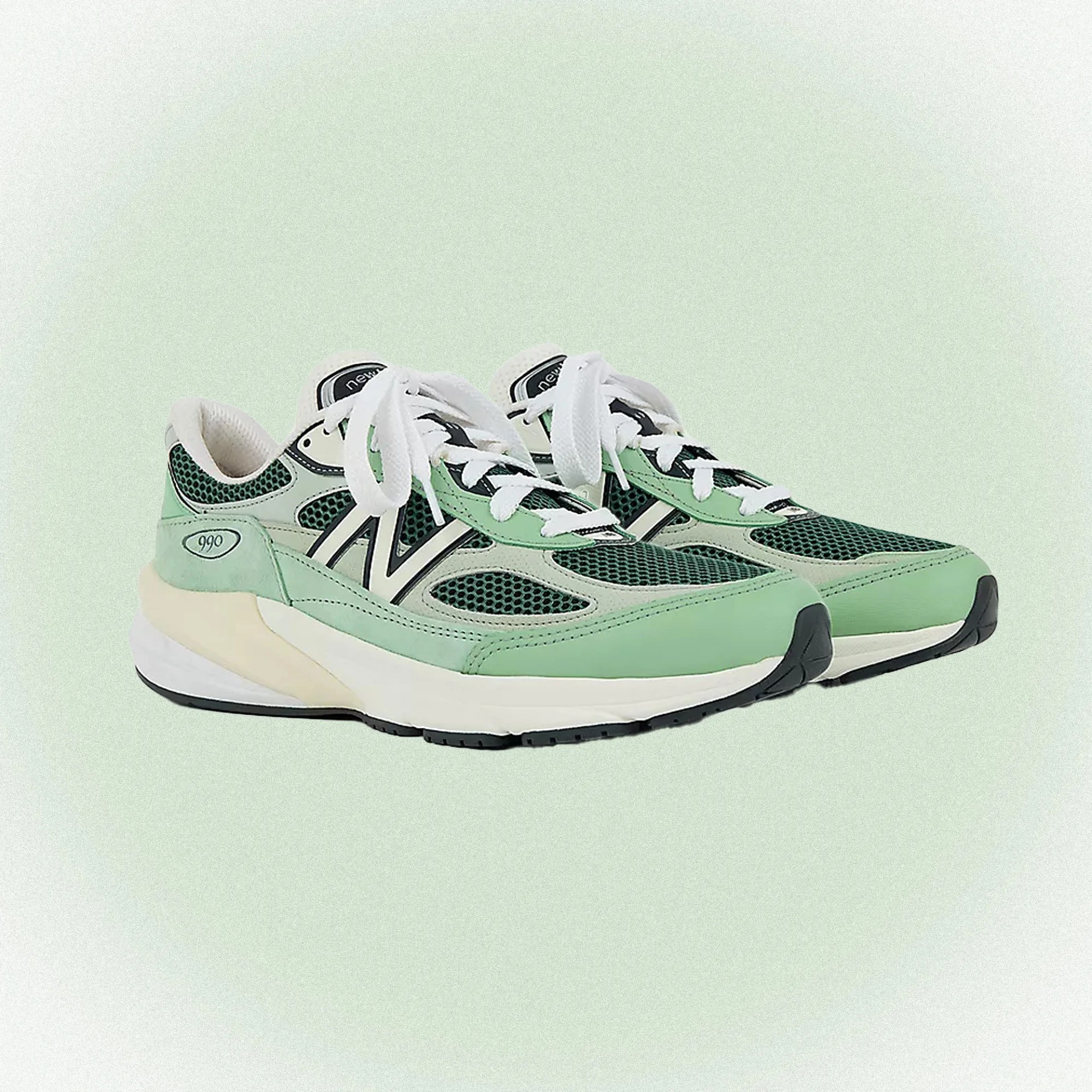 a pair of green sneakers