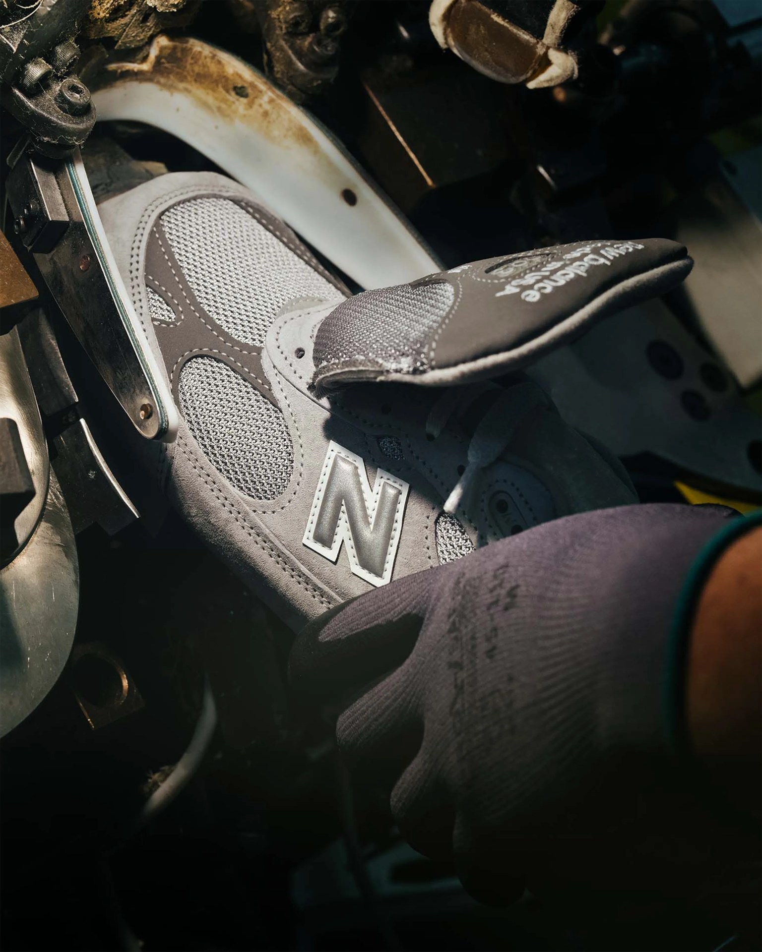 New Balance sneaker being manufactured