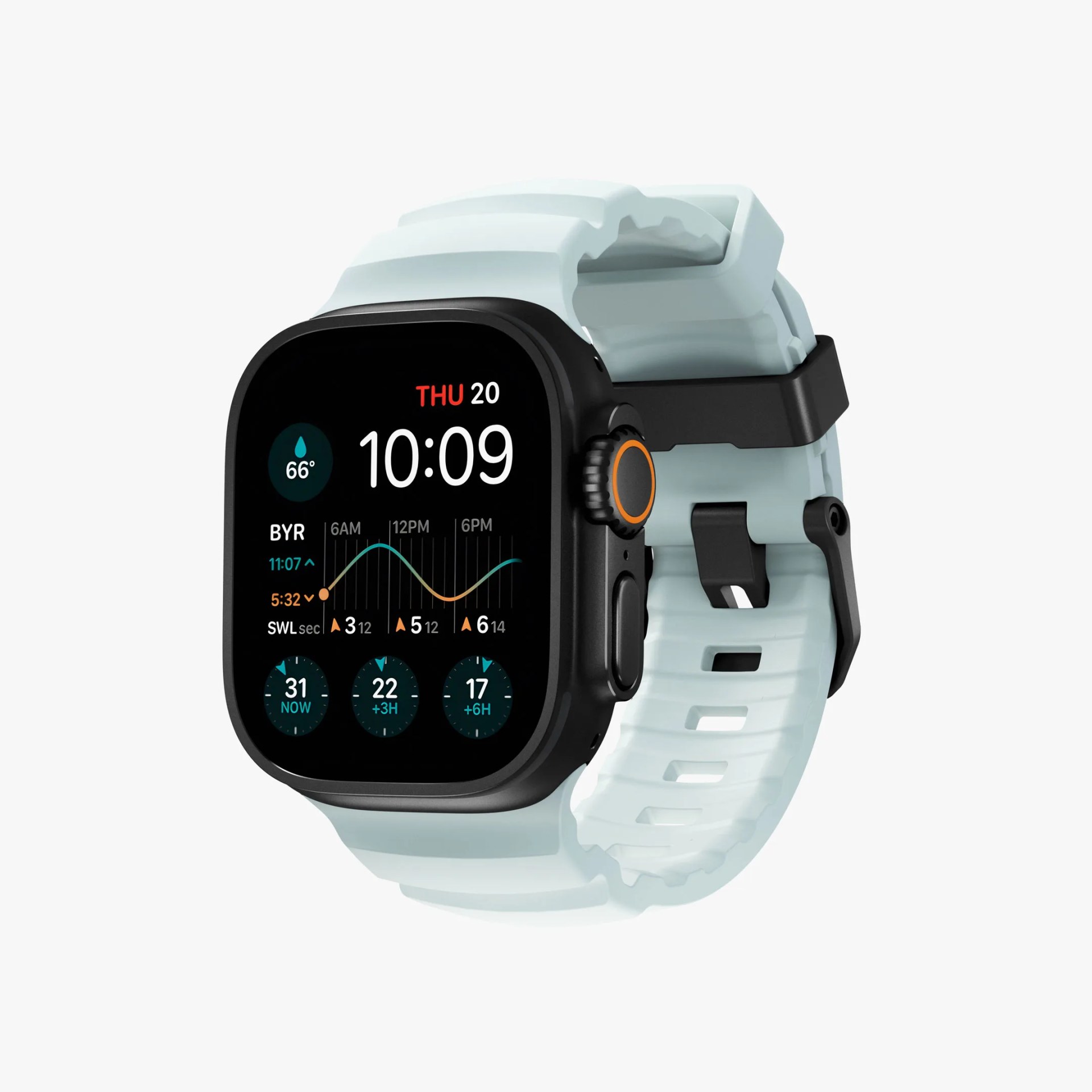 Nomad Glow Icy Blue watch strap