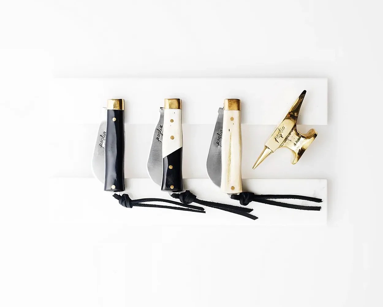 a set of folding knives