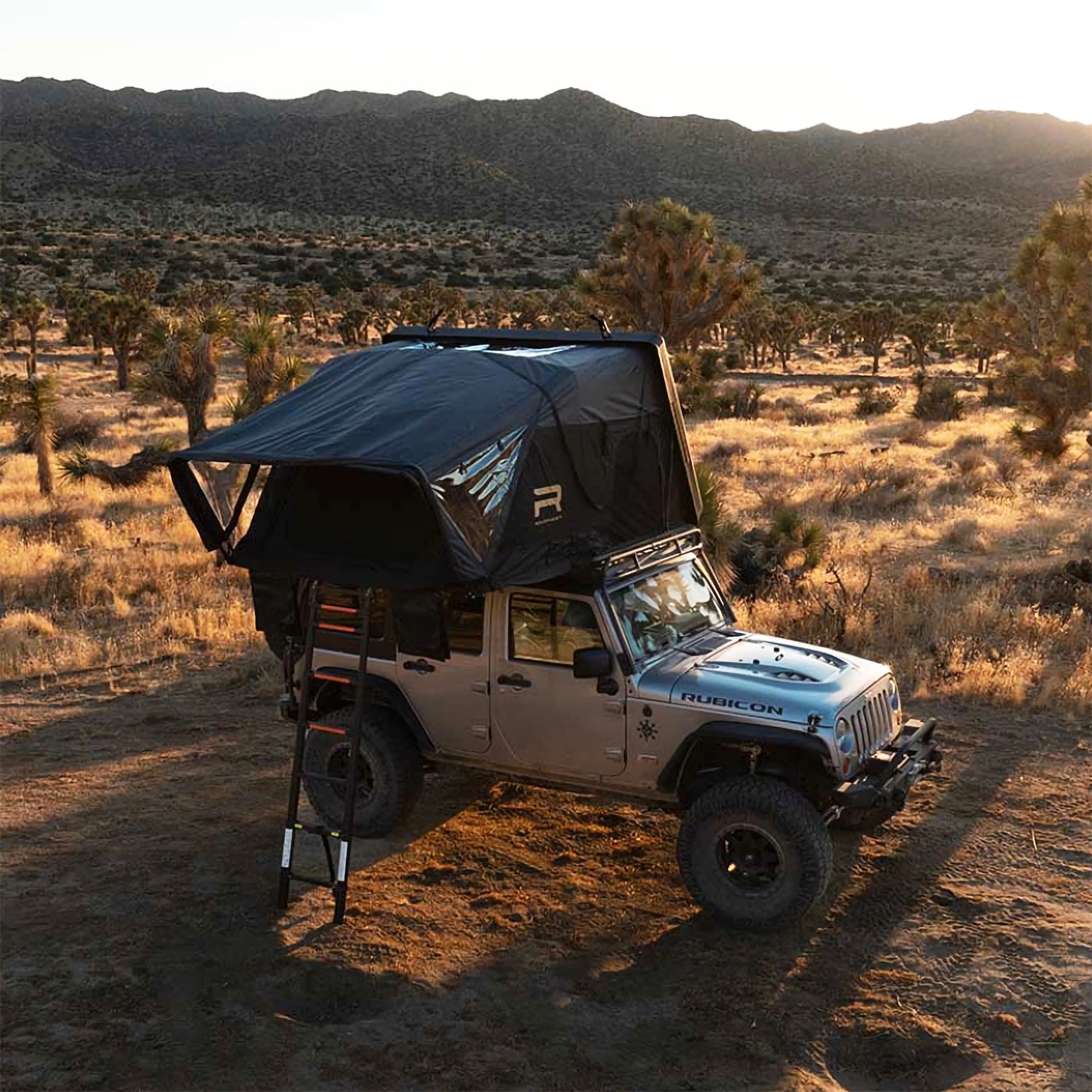 rooftop tent on a Jeep Wrangler
