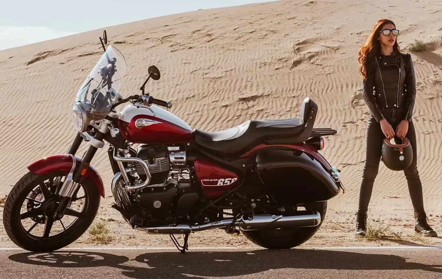 royal enfield super meteor 650 female rider