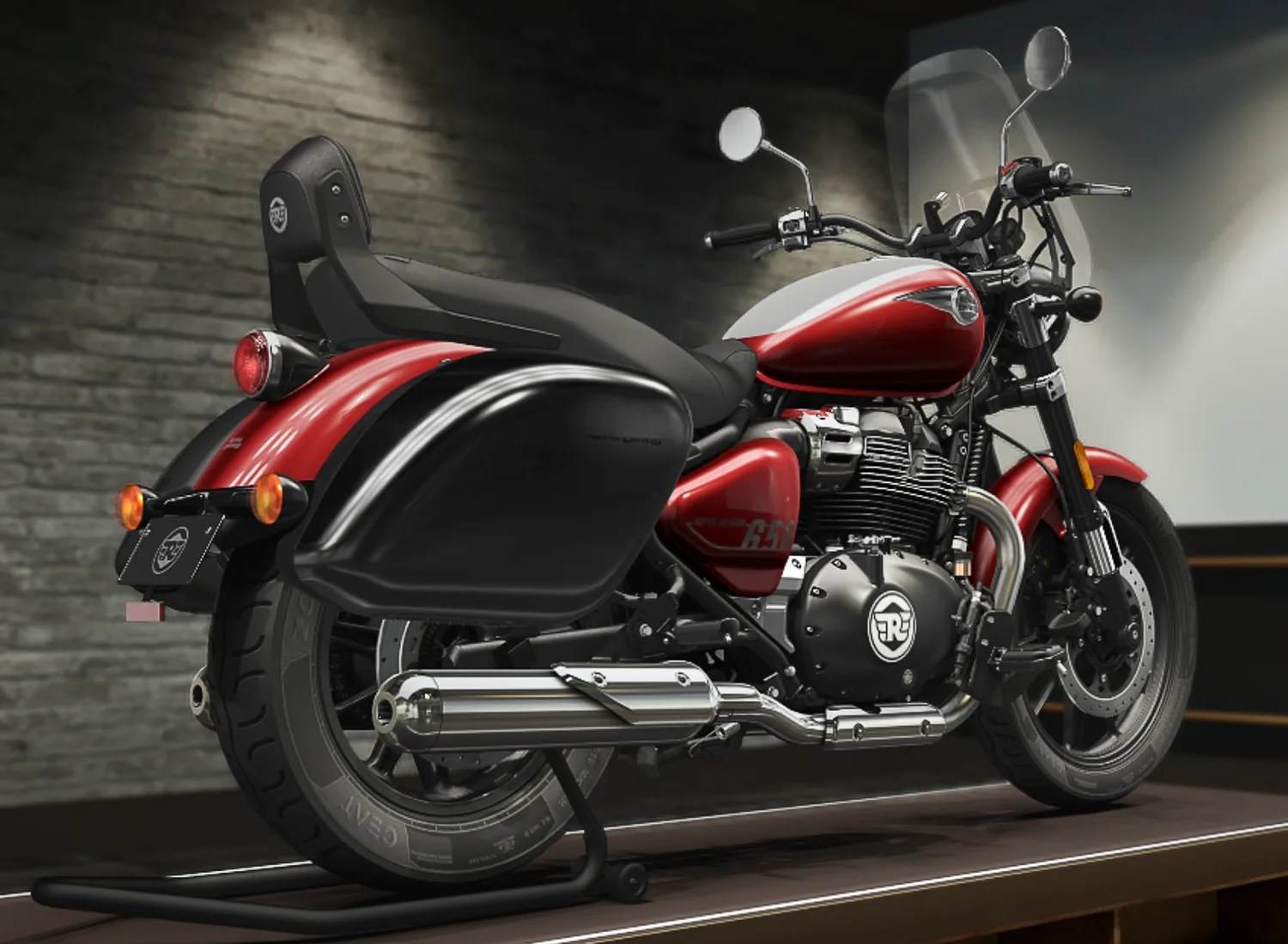 royal enfield super meteor 650 reverse angle
