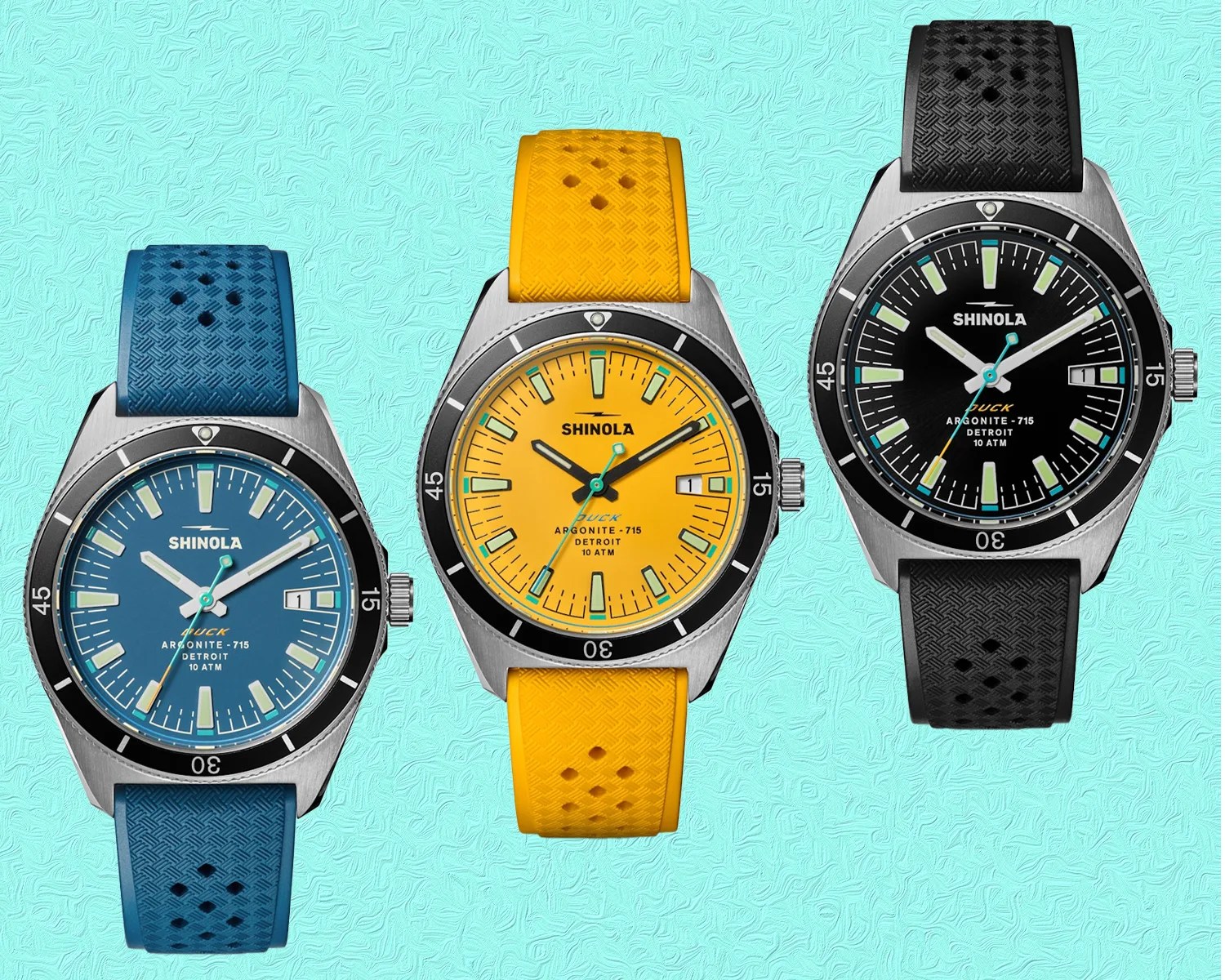 three Shinola dive watches