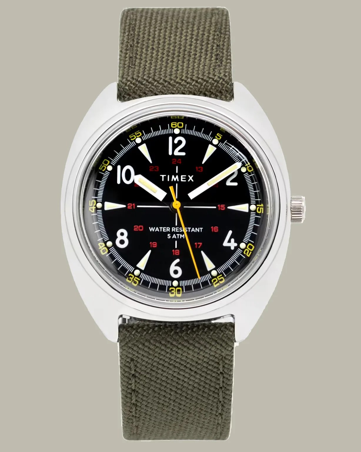 a black dial Timex field watch