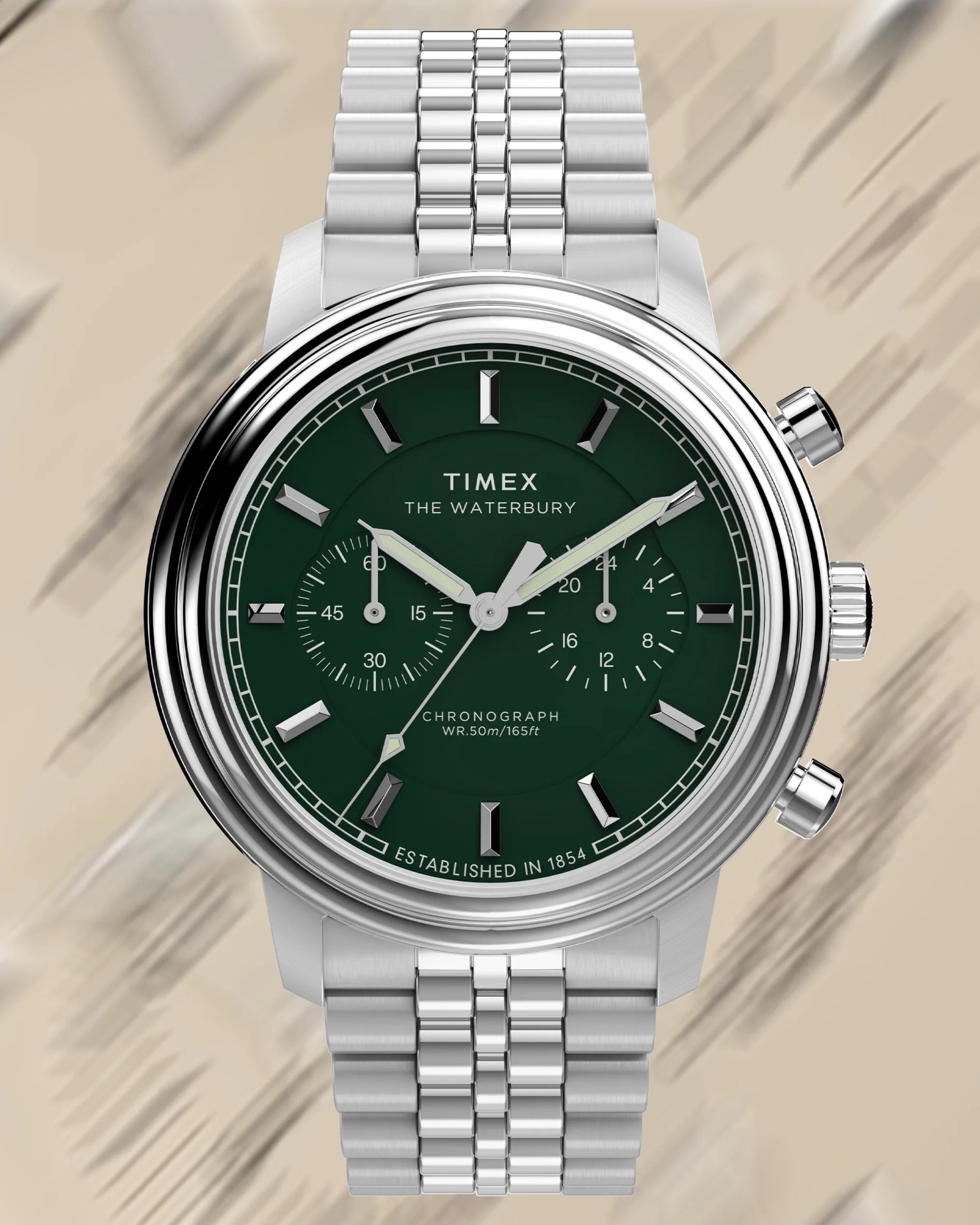 a green dial chronograph watch