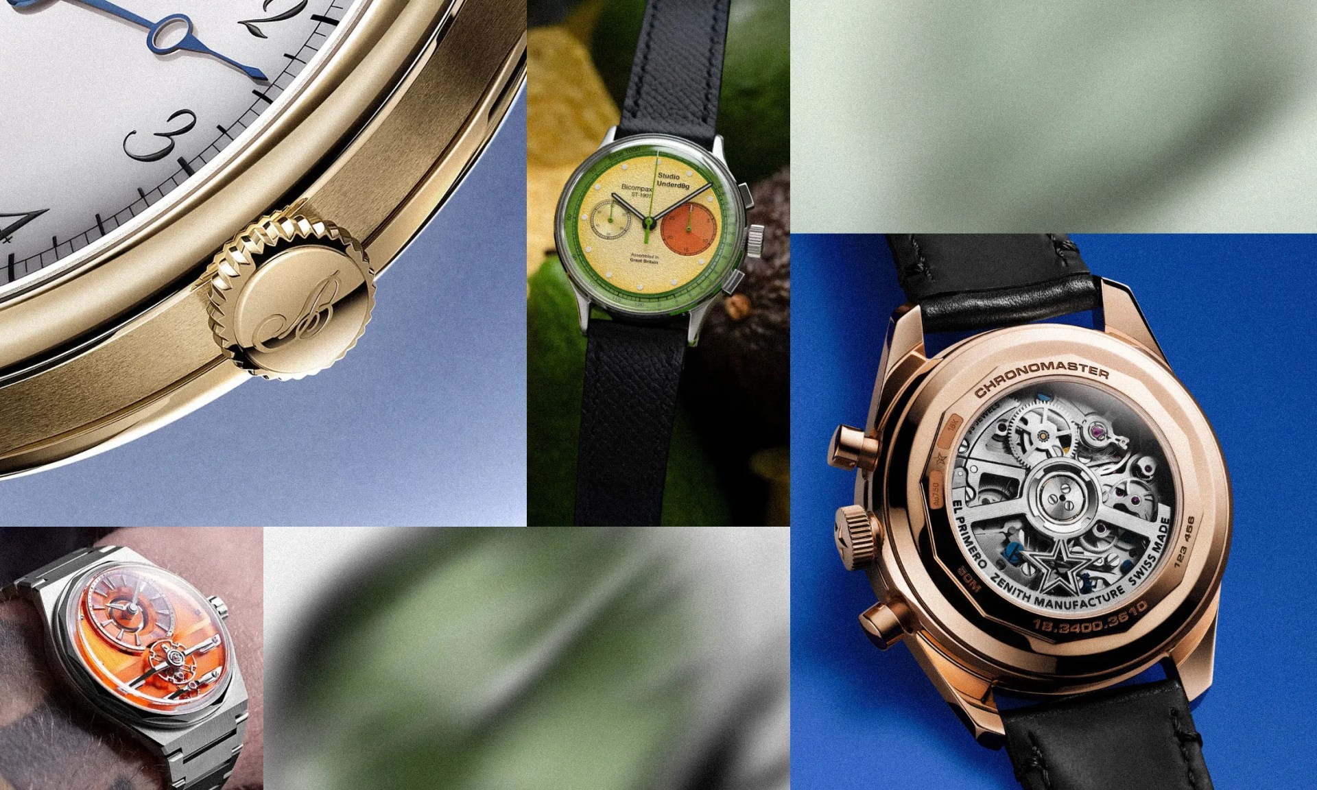 collage of luxury watches